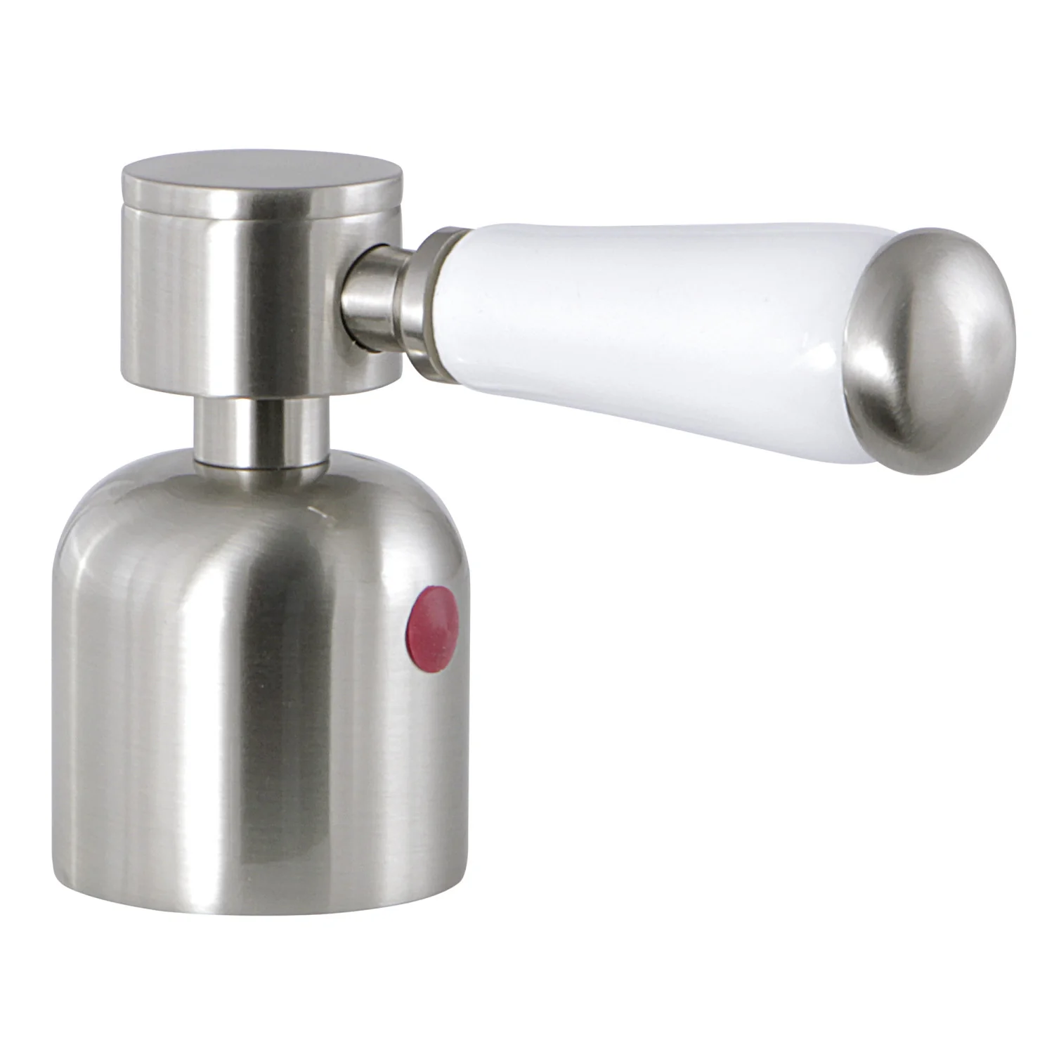 Kingston Paris KBH8968DPLH Metal with Porcelain Lever Handle (Hot Side), Brushed Nickel