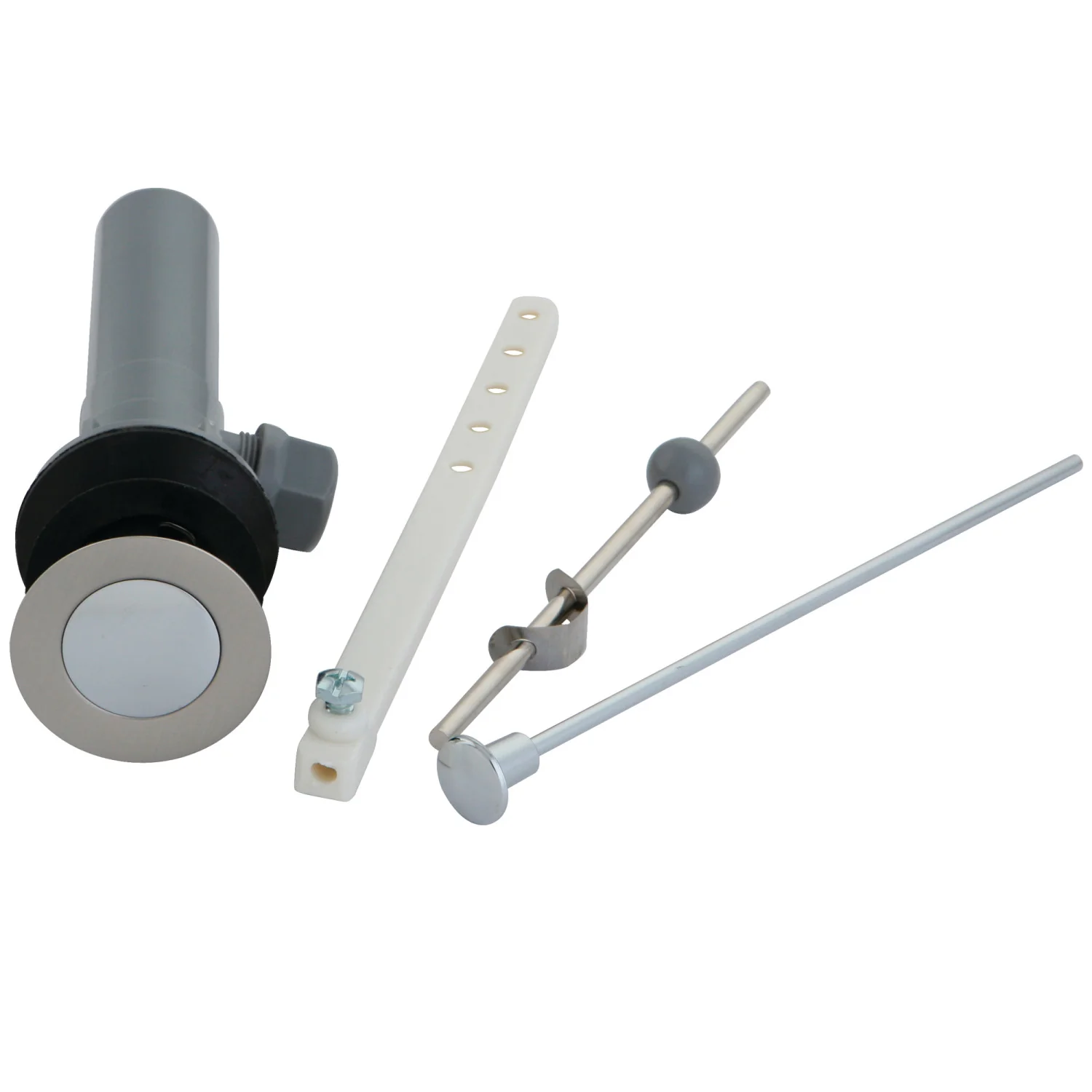 Kingston KBP1007 Plastic Pop-Up Bathroom Sink Drain with Overflow, Brushed Nickel/Polished Chrome