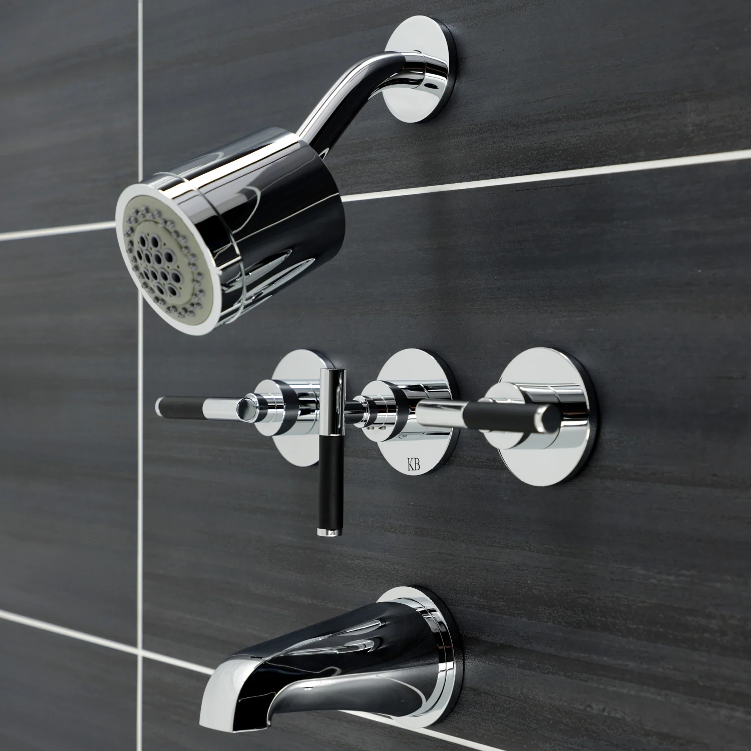 Kingston Sona KBX8131CKL - Kaiser Triple-Handle Tub and Shower Faucet, Polished Chrome - Image 2