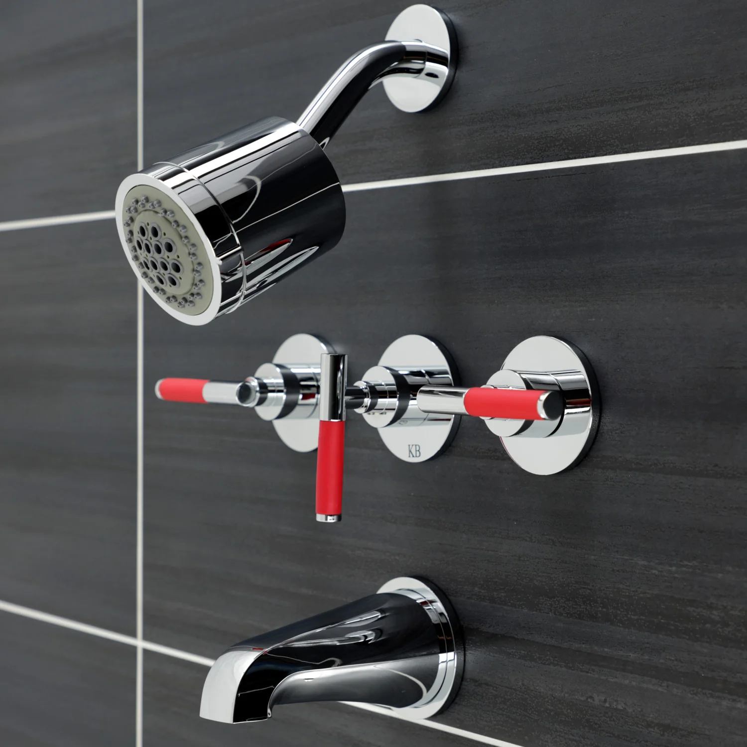 Kingston Sona KBX8131CKL - Kaiser Triple-Handle Tub and Shower Faucet, Polished Chrome - Image 4
