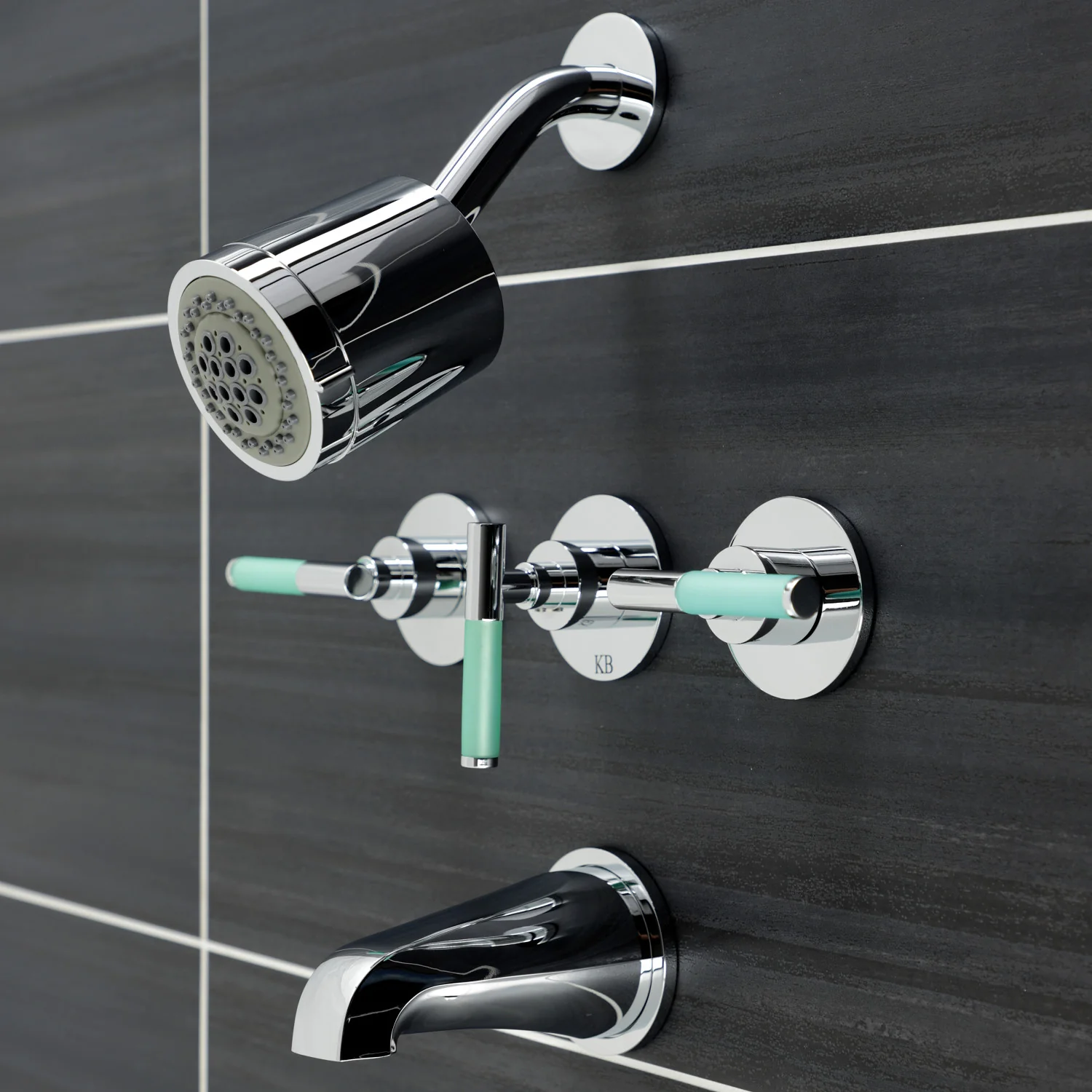 Kingston Sona KBX8131CKL - Kaiser Triple-Handle Tub and Shower Faucet, Polished Chrome - Image 5
