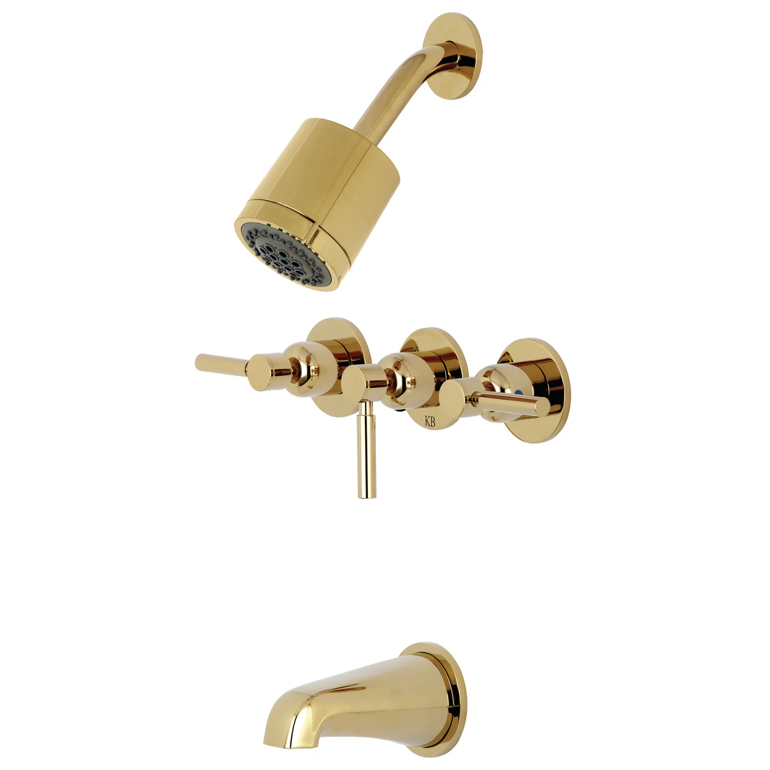 Kingston Sona KBX8132DL - Concord Triple-Handle Tub and Shower Faucet, Polished Brass