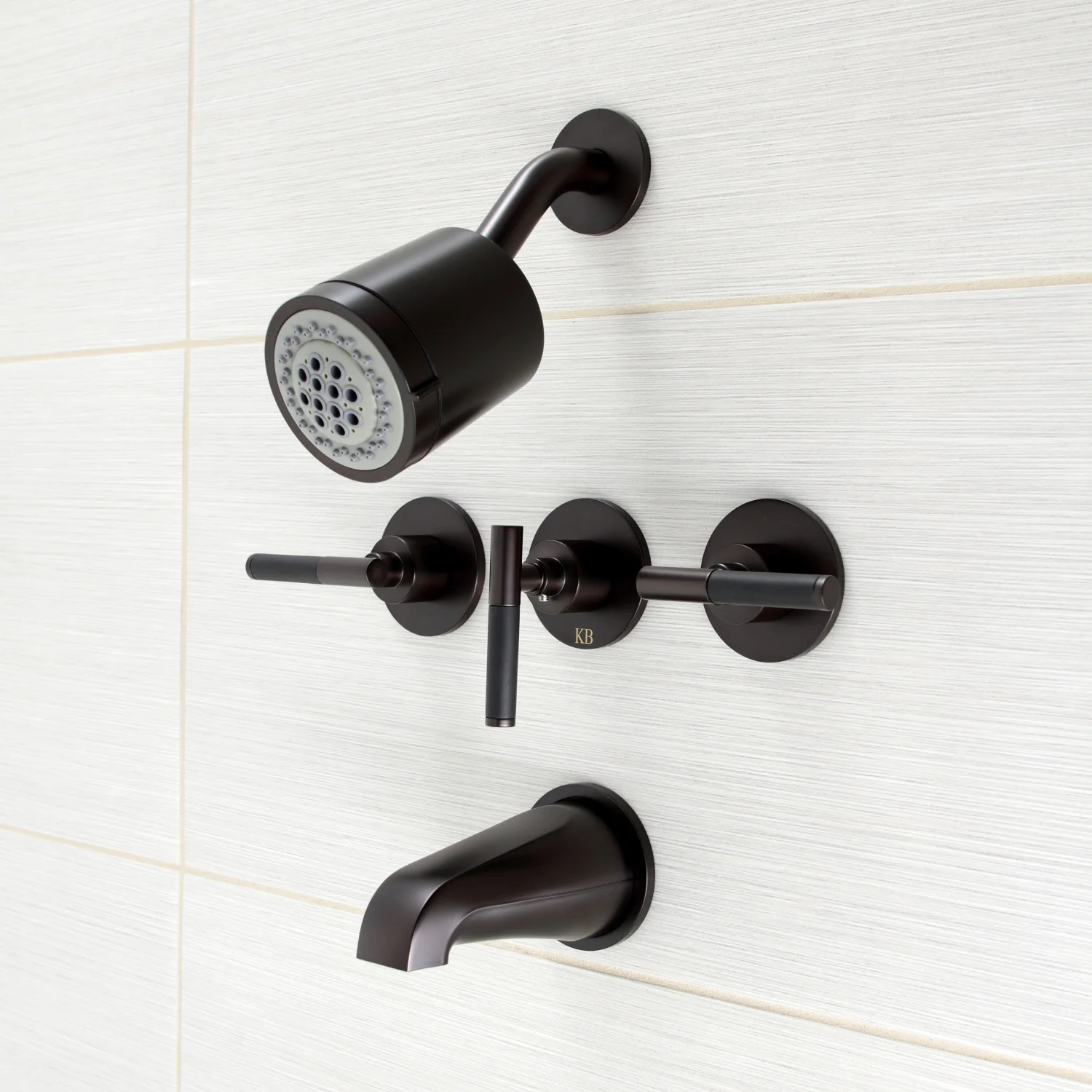 Kingston Sona KBX8135CKL - Kaiser Triple-Handle Tub and Shower Faucet, Oil Rubbed Bronze - Image 2