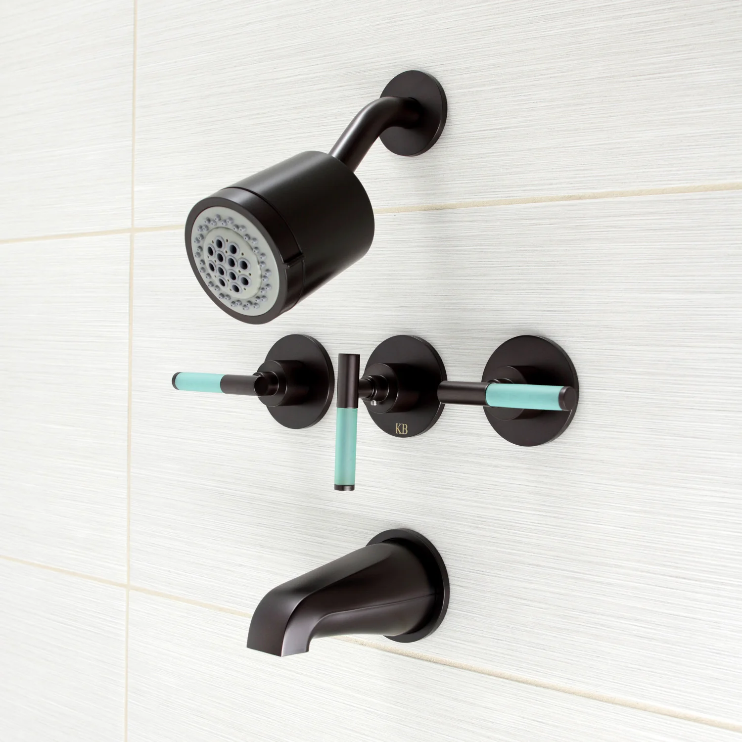 Kingston Sona KBX8135CKL - Kaiser Triple-Handle Tub and Shower Faucet, Oil Rubbed Bronze - Image 3