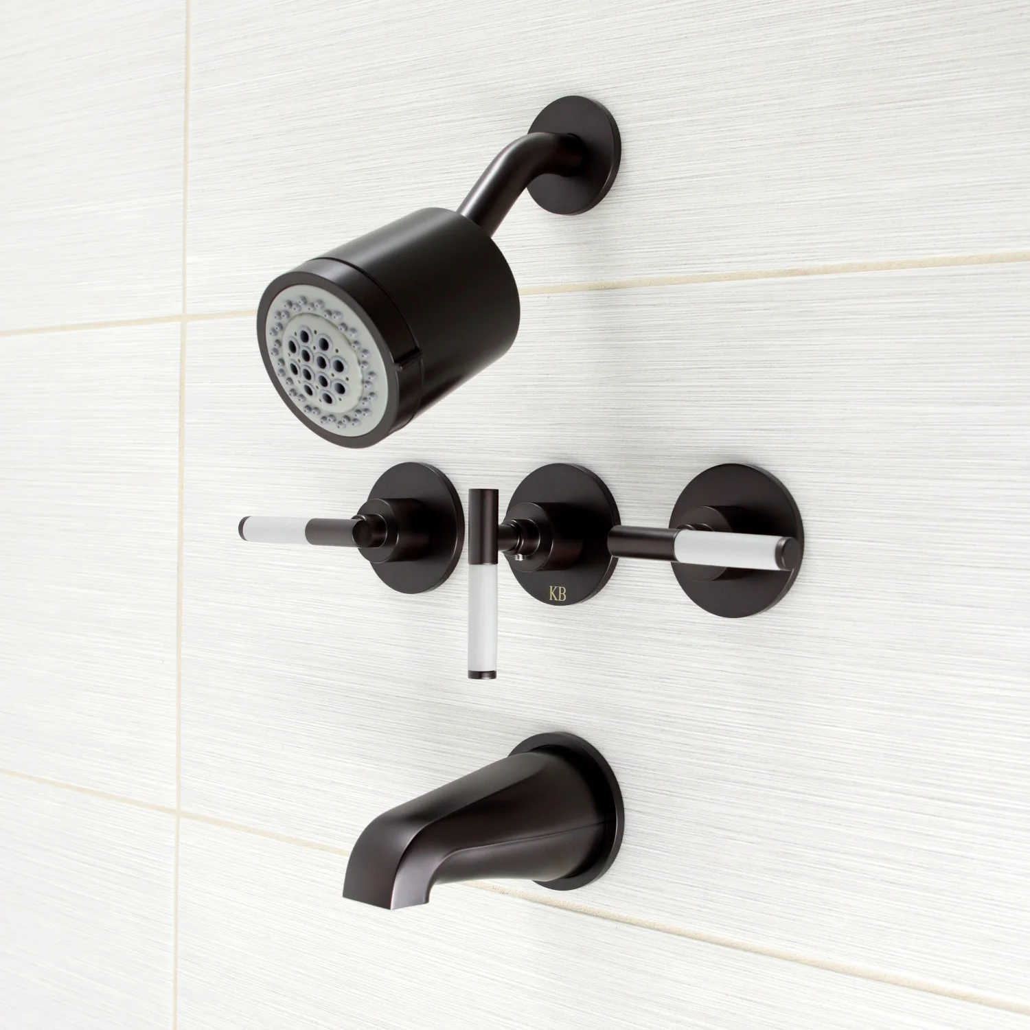 Kingston Sona KBX8135CKL - Kaiser Triple-Handle Tub and Shower Faucet, Oil Rubbed Bronze - Image 4