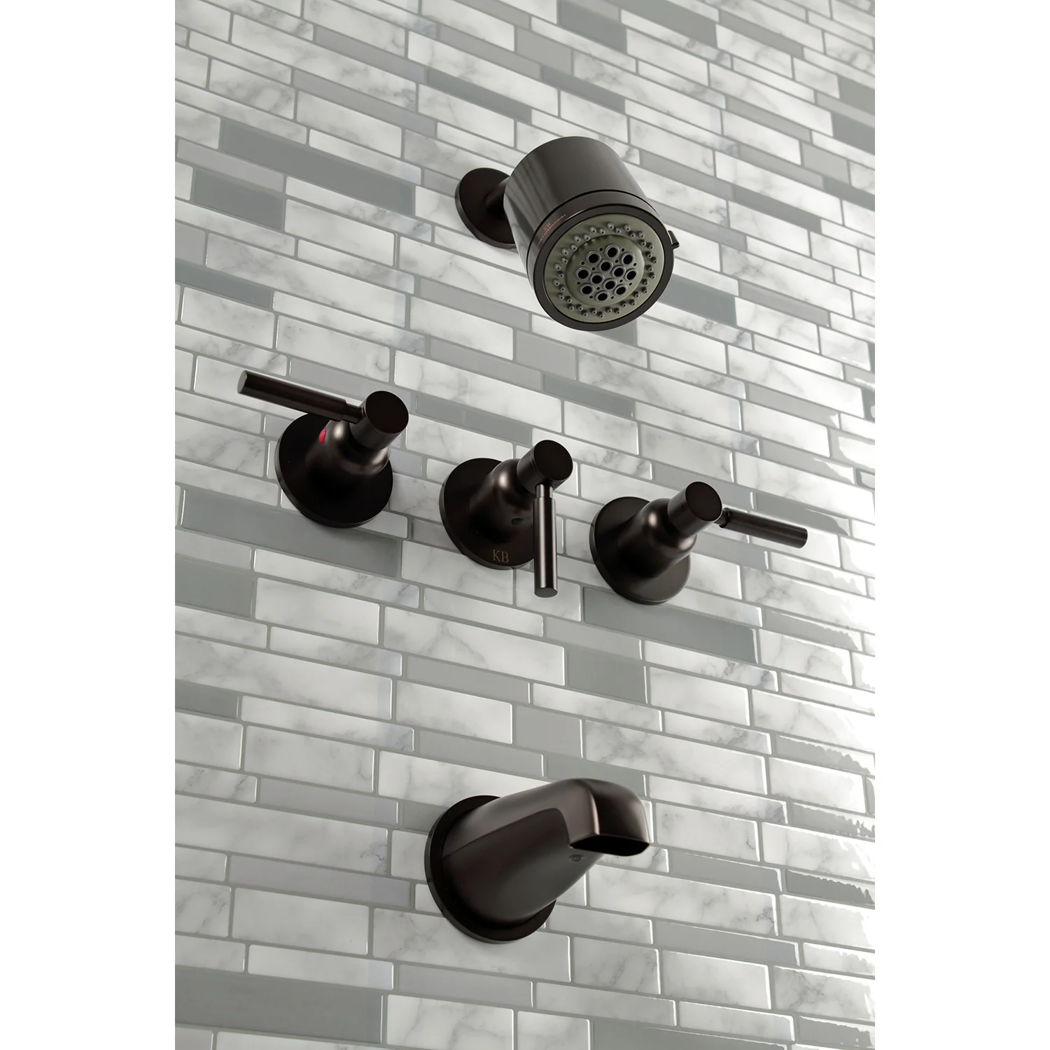 Kingston Sona KBX8135DL - Concord Triple-Handle Tub and Shower Faucet, Oil Rubbed Bronze - Image 7
