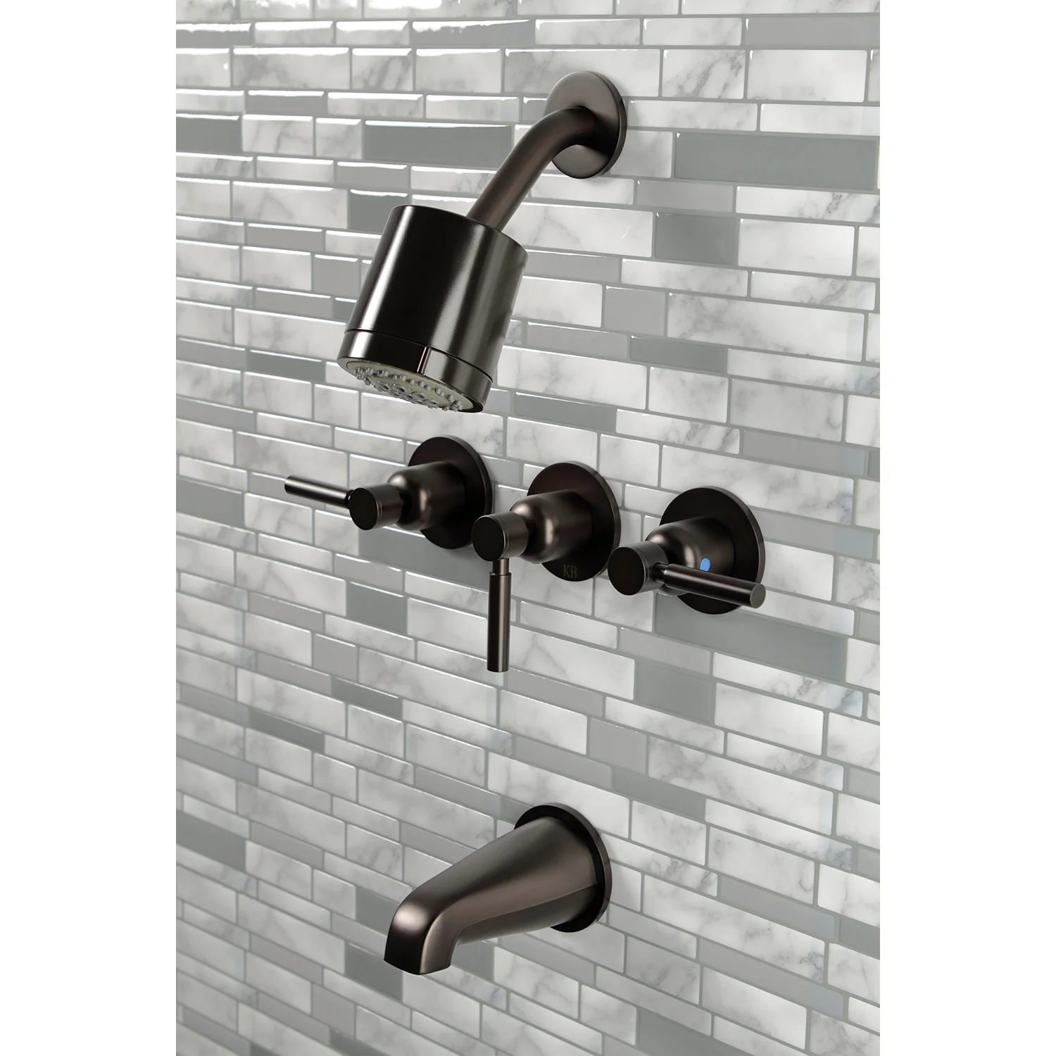 Kingston Sona KBX8135DL - Concord Triple-Handle Tub and Shower Faucet, Oil Rubbed Bronze - Image 8
