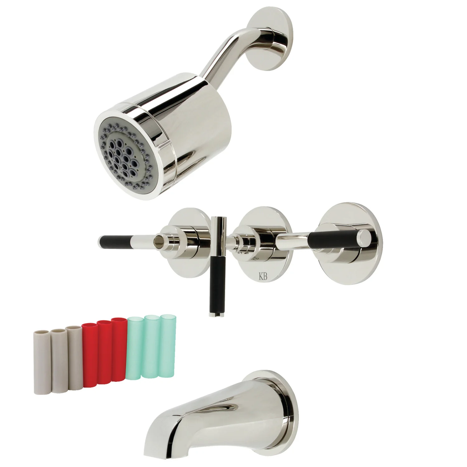 Kingston Sona KBX8136CKL - Kaiser Triple-Handle Tub and Shower Faucet, Polished Nickel