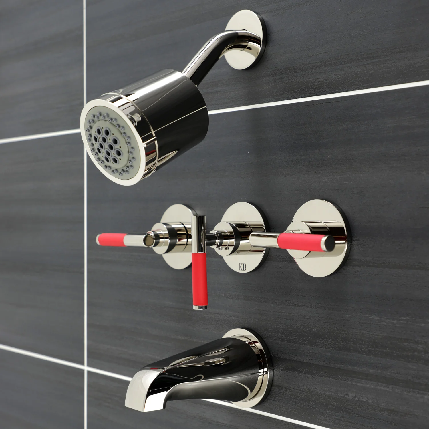 Kingston Sona KBX8136CKL - Kaiser Triple-Handle Tub and Shower Faucet, Polished Nickel - Image 4