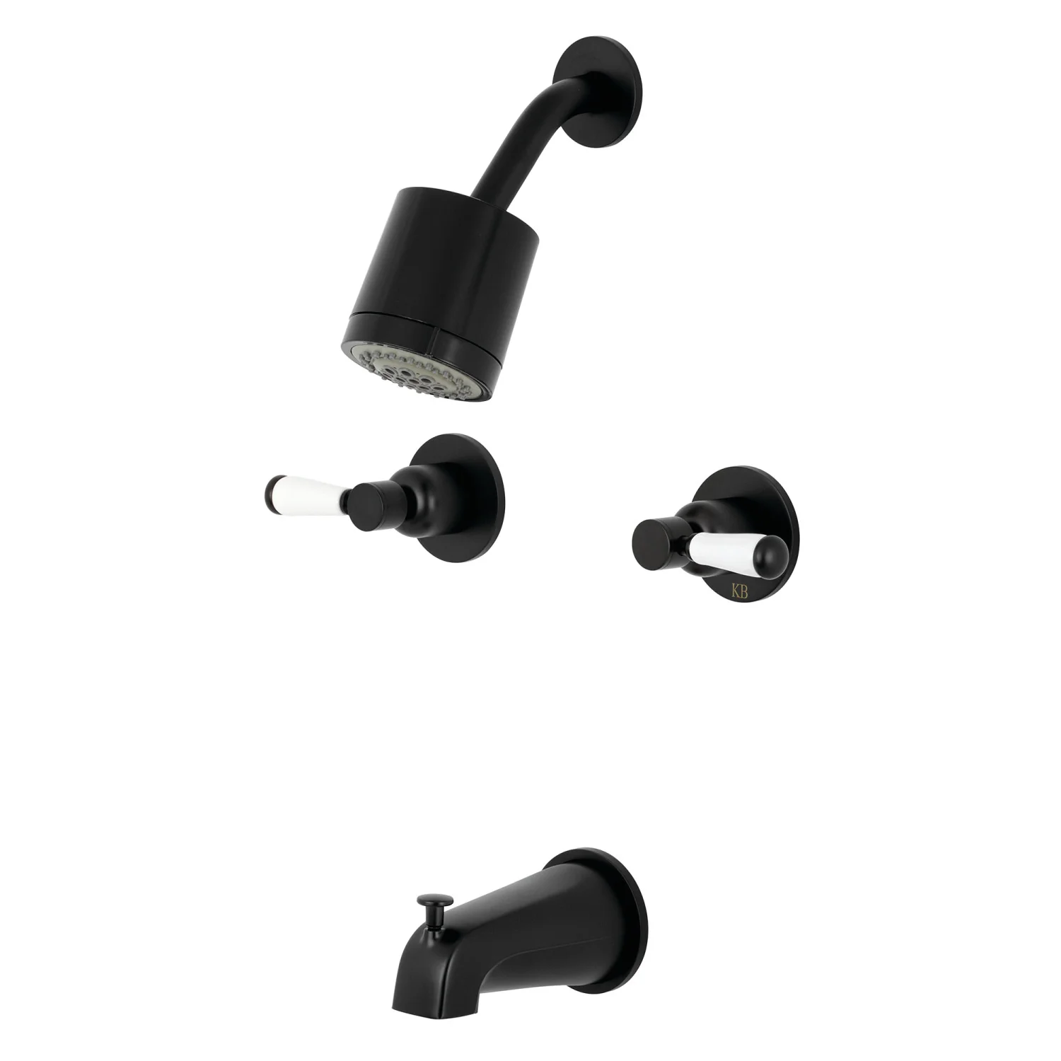 Kingston Tulare KBX8140DPL - Paris Double-Handle Tub and Shower Faucet, Matte Black