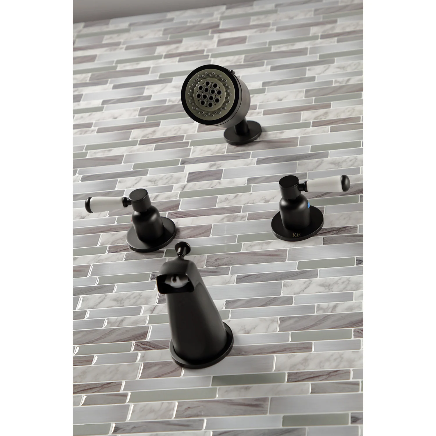 Kingston Tulare KBX8140DPL - Paris Double-Handle Tub and Shower Faucet, Matte Black - Image 6