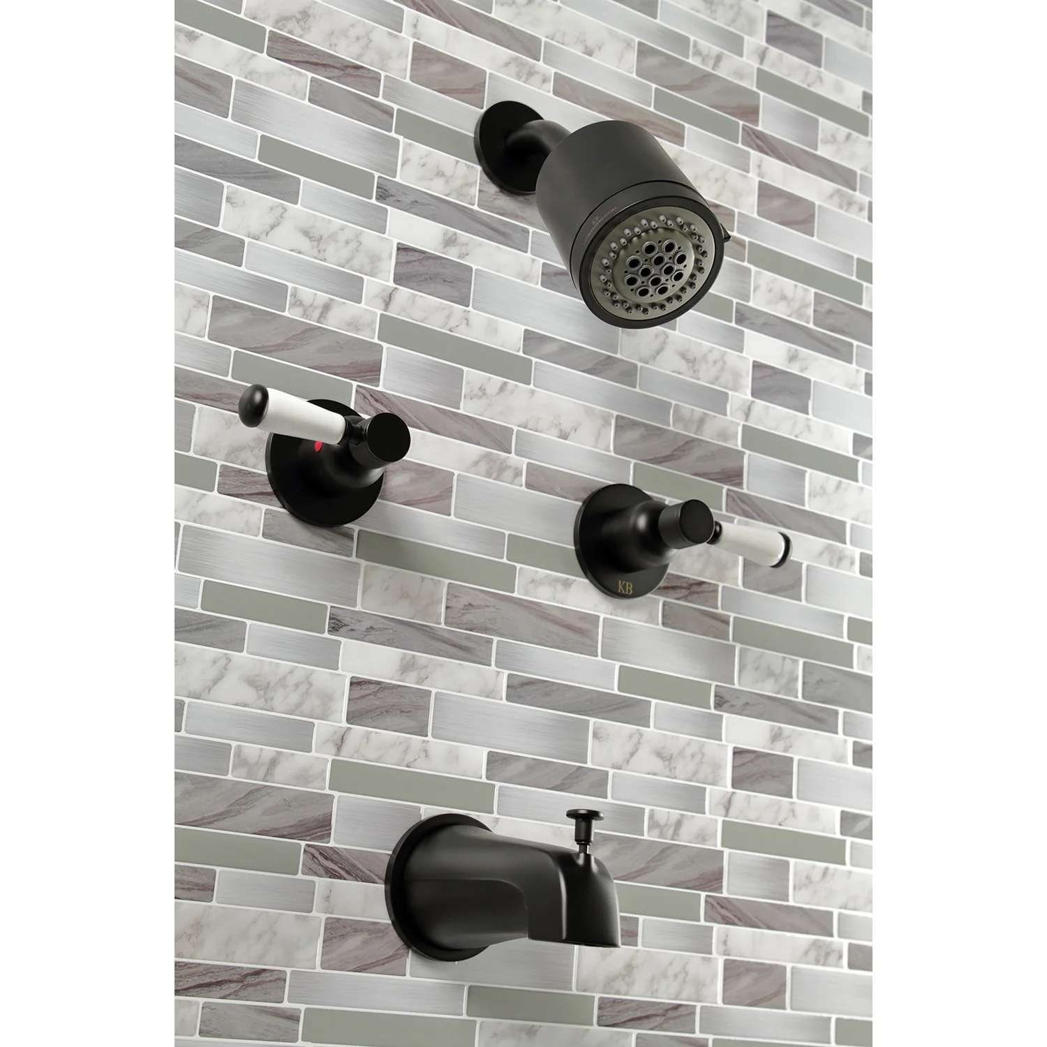 Kingston Tulare KBX8140DPL - Paris Double-Handle Tub and Shower Faucet, Matte Black - Image 7