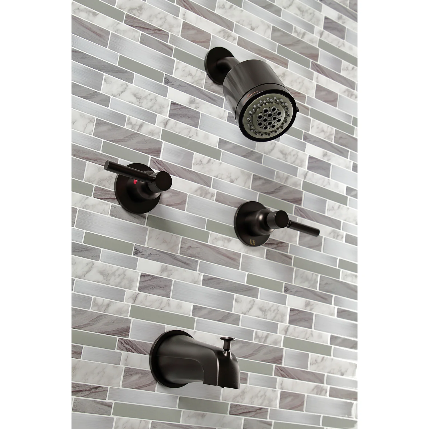 Kingston Sona KBX8145DL - Concord Double-Handle Tub and Shower Faucet, Oil Rubbed Bronze - Image 7