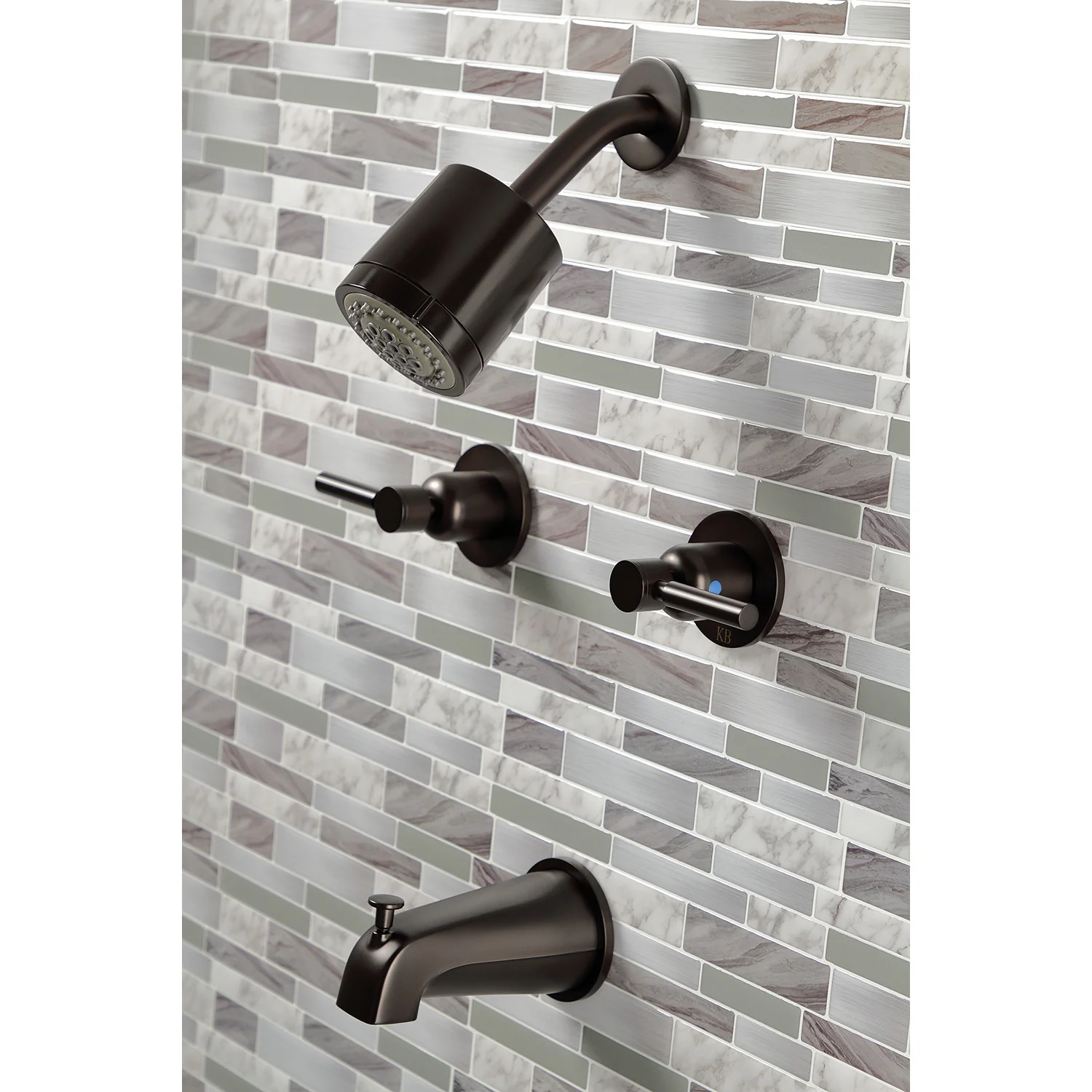 Kingston Sona KBX8145DL - Concord Double-Handle Tub and Shower Faucet, Oil Rubbed Bronze - Image 8