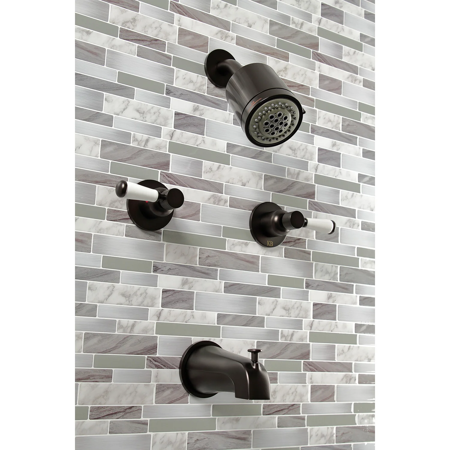 Kingston Tulare KBX8145DPL - Paris Double-Handle Tub and Shower Faucet, Oil Rubbed Bronze - Image 7