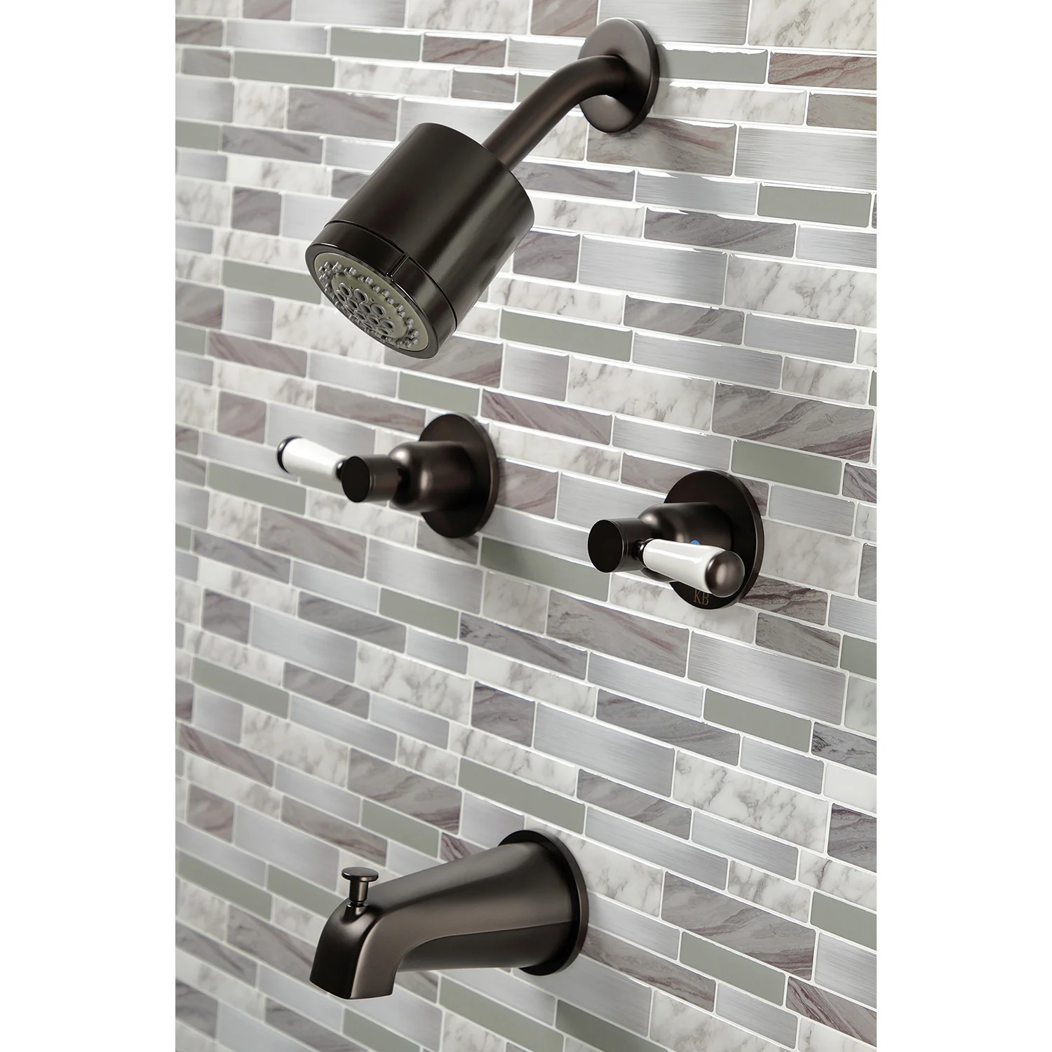 Kingston Tulare KBX8145DPL - Paris Double-Handle Tub and Shower Faucet, Oil Rubbed Bronze - Image 8