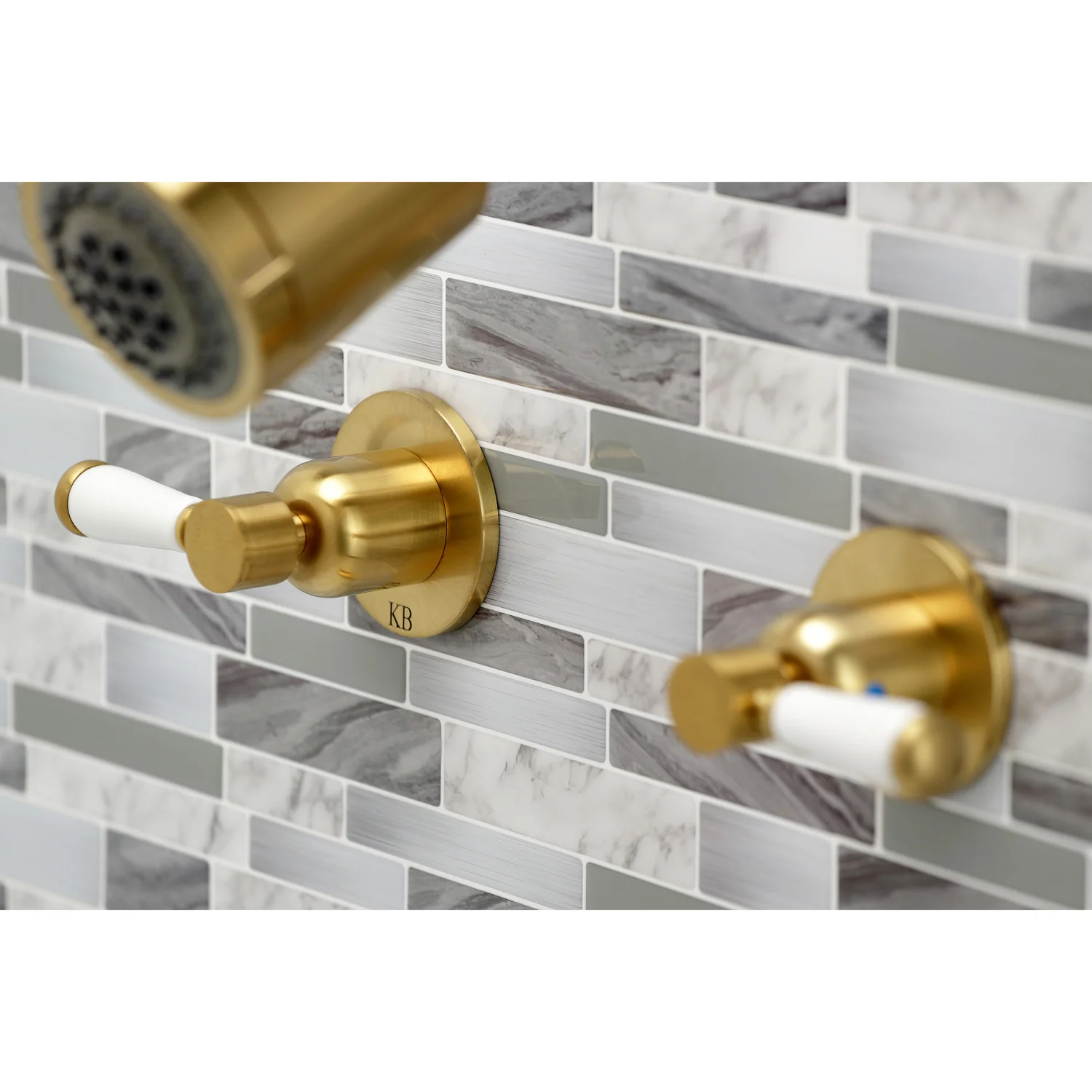 Kingston Tulare KBX8147DPL - Paris Double-Handle Tub and Shower Faucet, Brushed Brass - Image 3