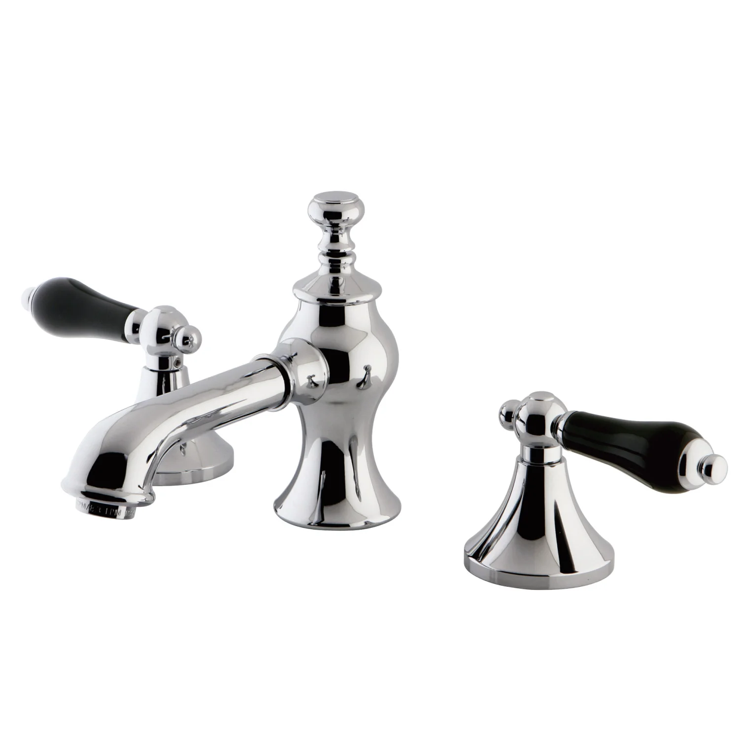 Kingston Tulare KC7061PKL - Duchess Two-Handle 3-Hole Deck Mount Widespread Bathroom Faucet with Brass Pop-Up, Polished Chrome