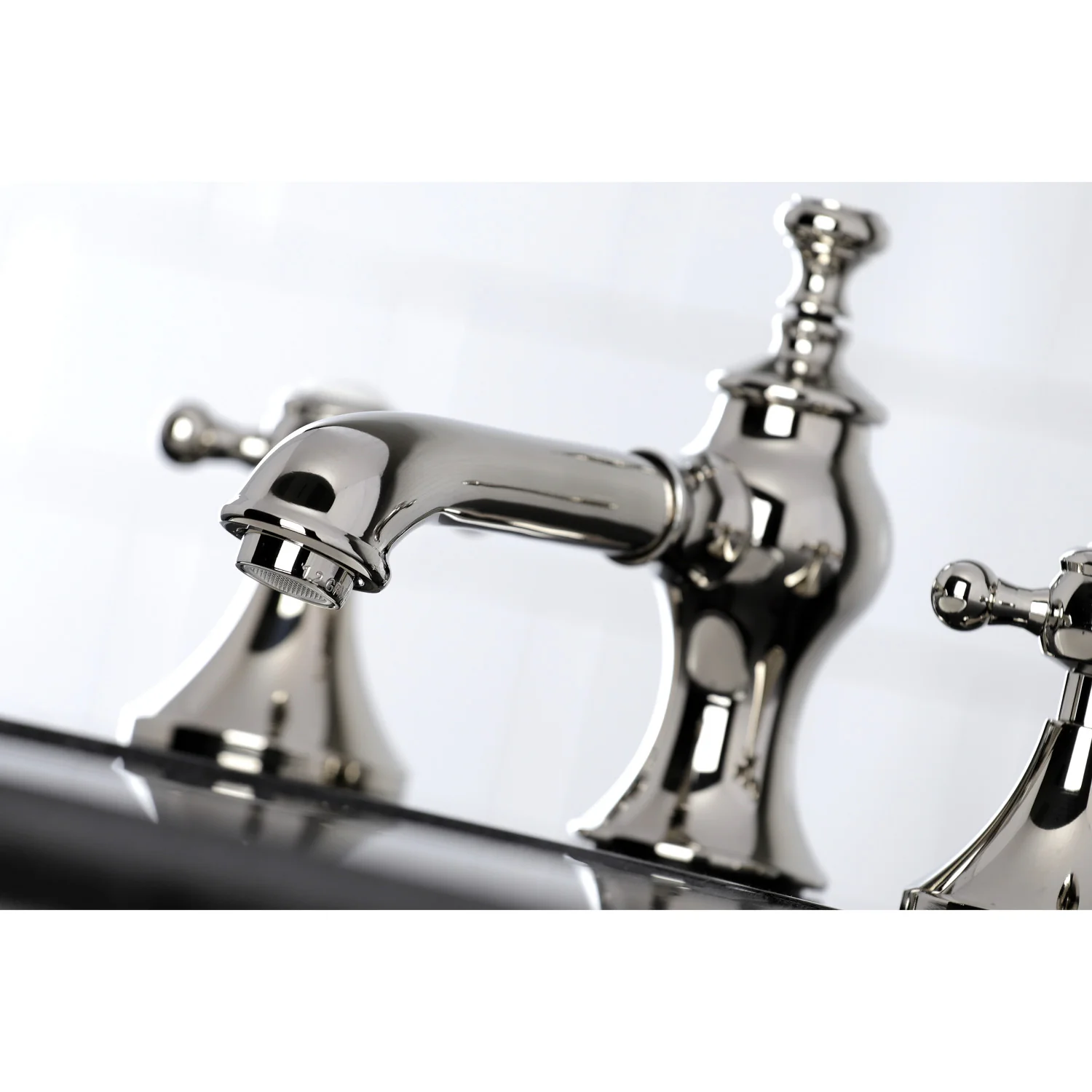 Kingston Tulare KC7066BX - English Country Two-Handle 3-Hole Deck Mount Widespread Bathroom Faucet with Brass Pop-Up, Polished Nickel - Image 5