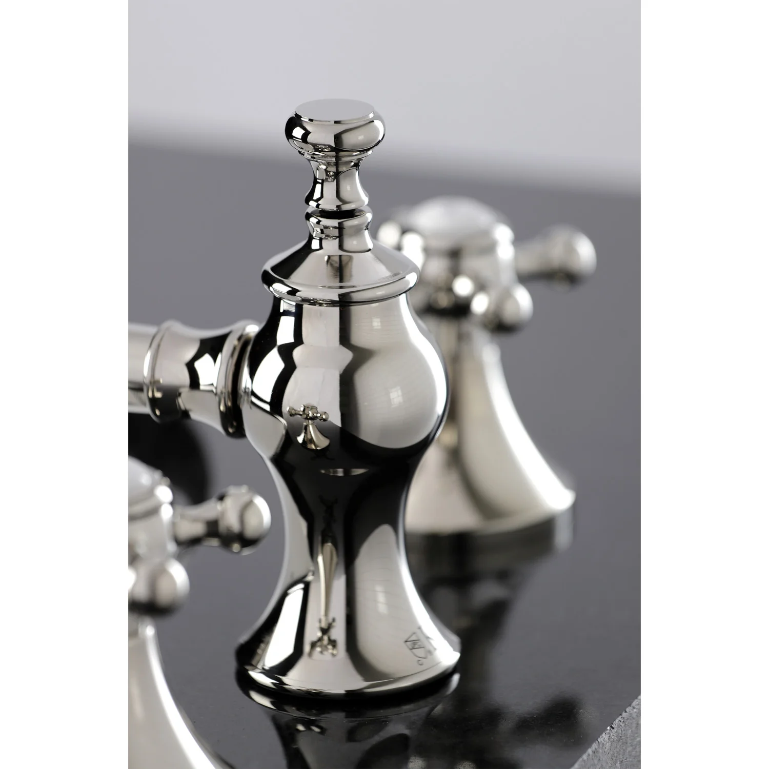 Kingston Tulare KC7066BX - English Country Two-Handle 3-Hole Deck Mount Widespread Bathroom Faucet with Brass Pop-Up, Polished Nickel - Image 6