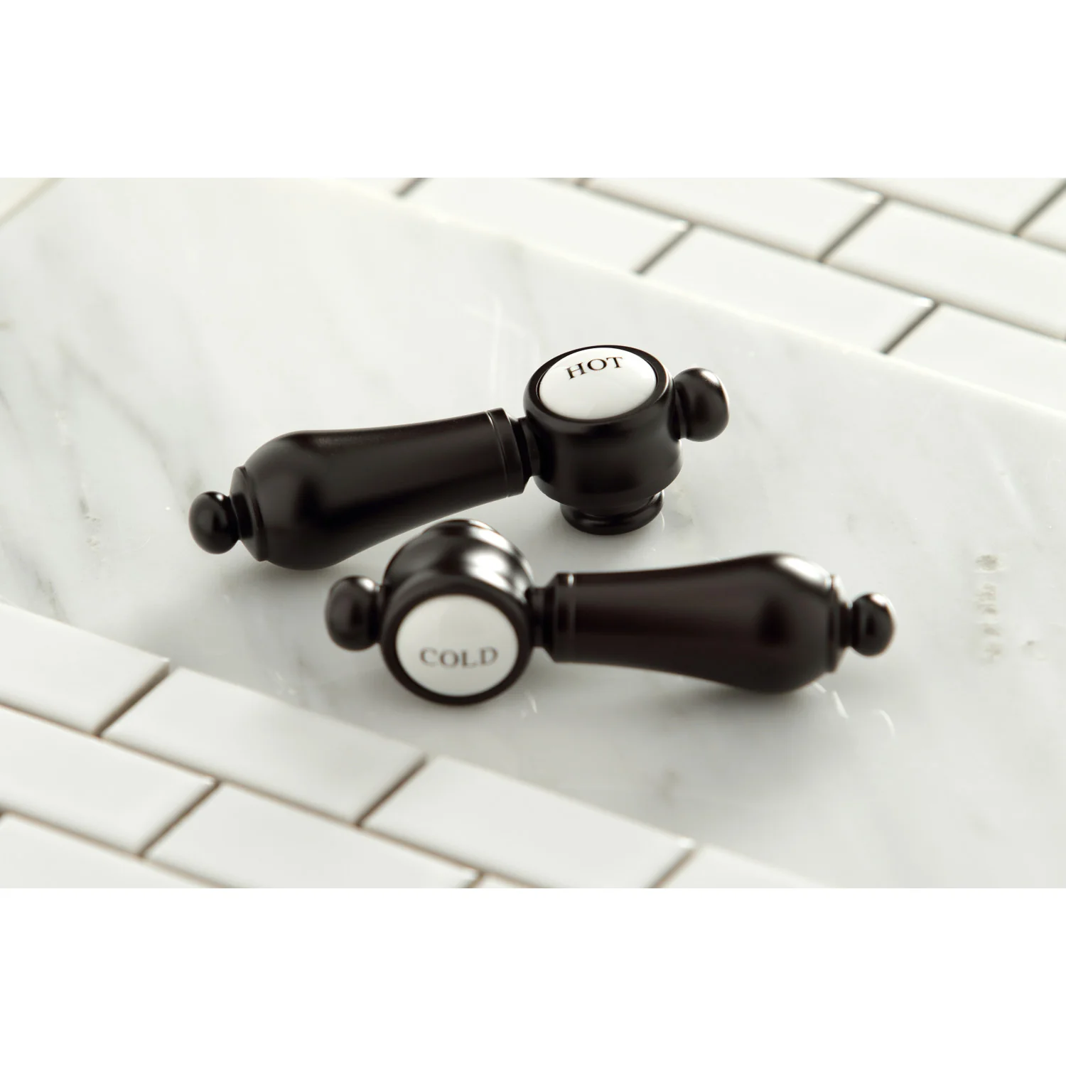 Kingston Heirloom KC7165BAL - Bel-Air Two-Handle 3-Hole Deck Mount Widespread Bathroom Faucet with Brass Pop-Up, Oil Rubbed Bronze - Image 3