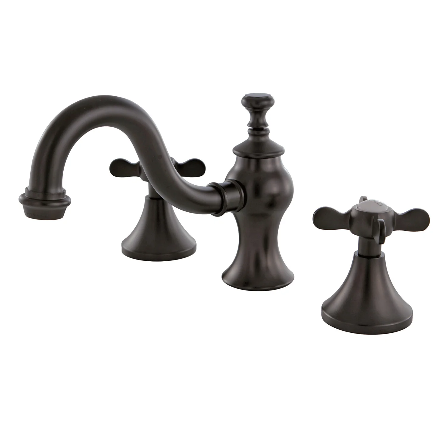Kingston Heirloom KC7165BEX - Essex Two-Handle 3-Hole Deck Mount Widespread Bathroom Faucet with Brass Pop-Up, Oil Rubbed Bronze