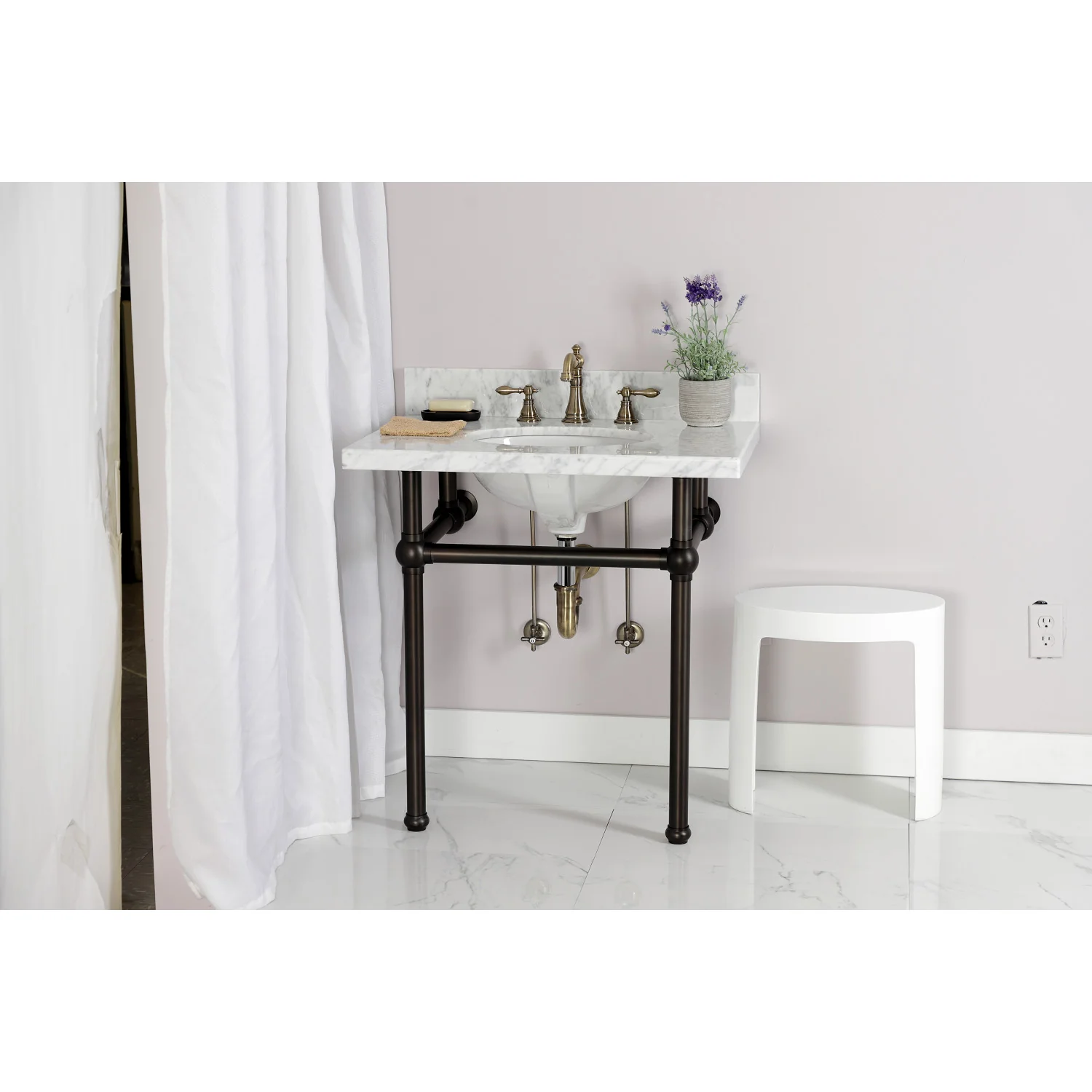 Kingston Heirloom KPK203 - Gourmet Scape Traditional Plumbing Sink Trim Kit with P-Trap, Antique Brass - Image 2