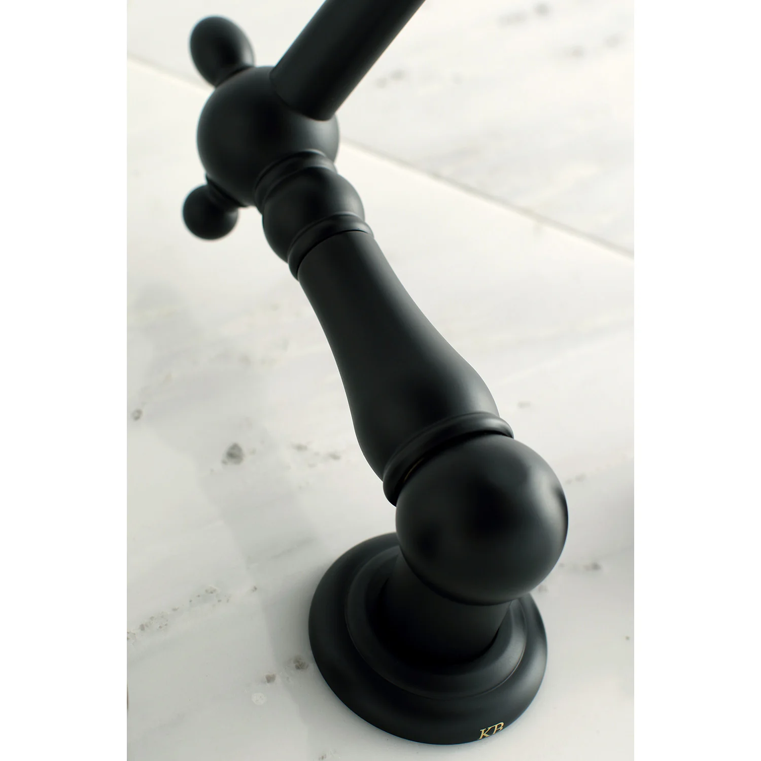 Kingston Heirloom KS1020AX - Heritage Two-Handle 3-Hole Wall Mount Tub Faucet, Matte Black - Image 5