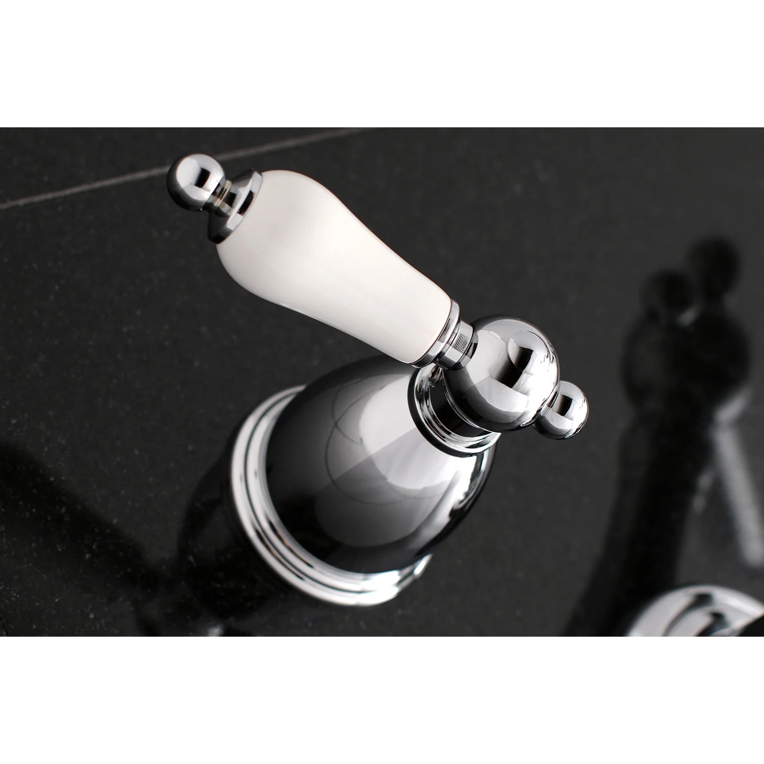 Kingston Heirloom KS1021PL - Heritage Two-Handle 3-Hole Wall Mount Tub Faucet, Polished Chrome - Image 2