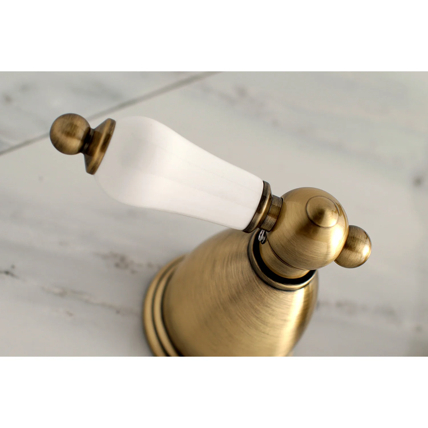 Kingston Heirloom KS1023PL - Heritage Two-Handle 3-Hole Wall Mount Tub Faucet, Antique Brass - Image 2