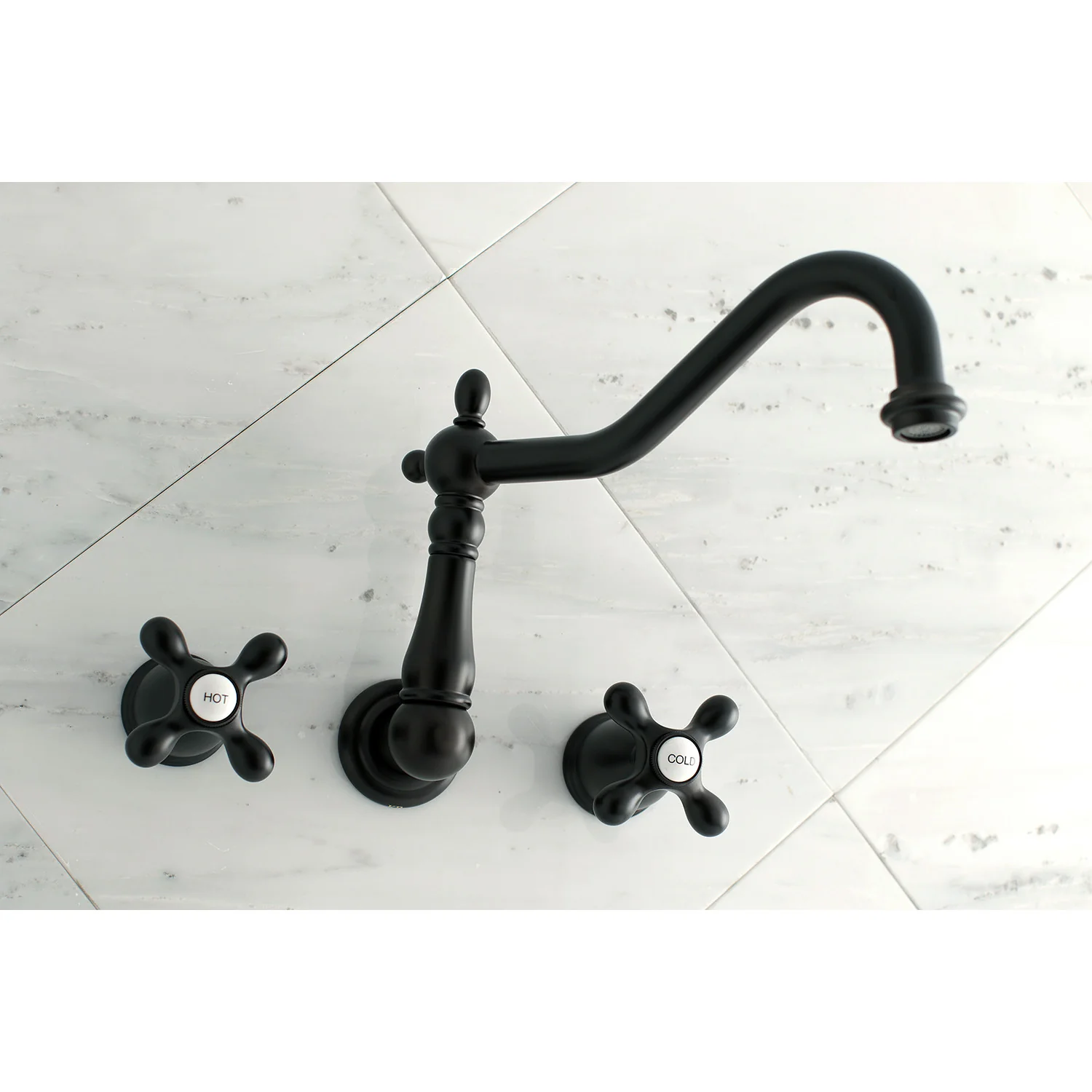 Kingston Heirloom KS1025AX - Heritage Two-Handle 3-Hole Wall Mount Tub Faucet, Oil Rubbed Bronze - Image 5