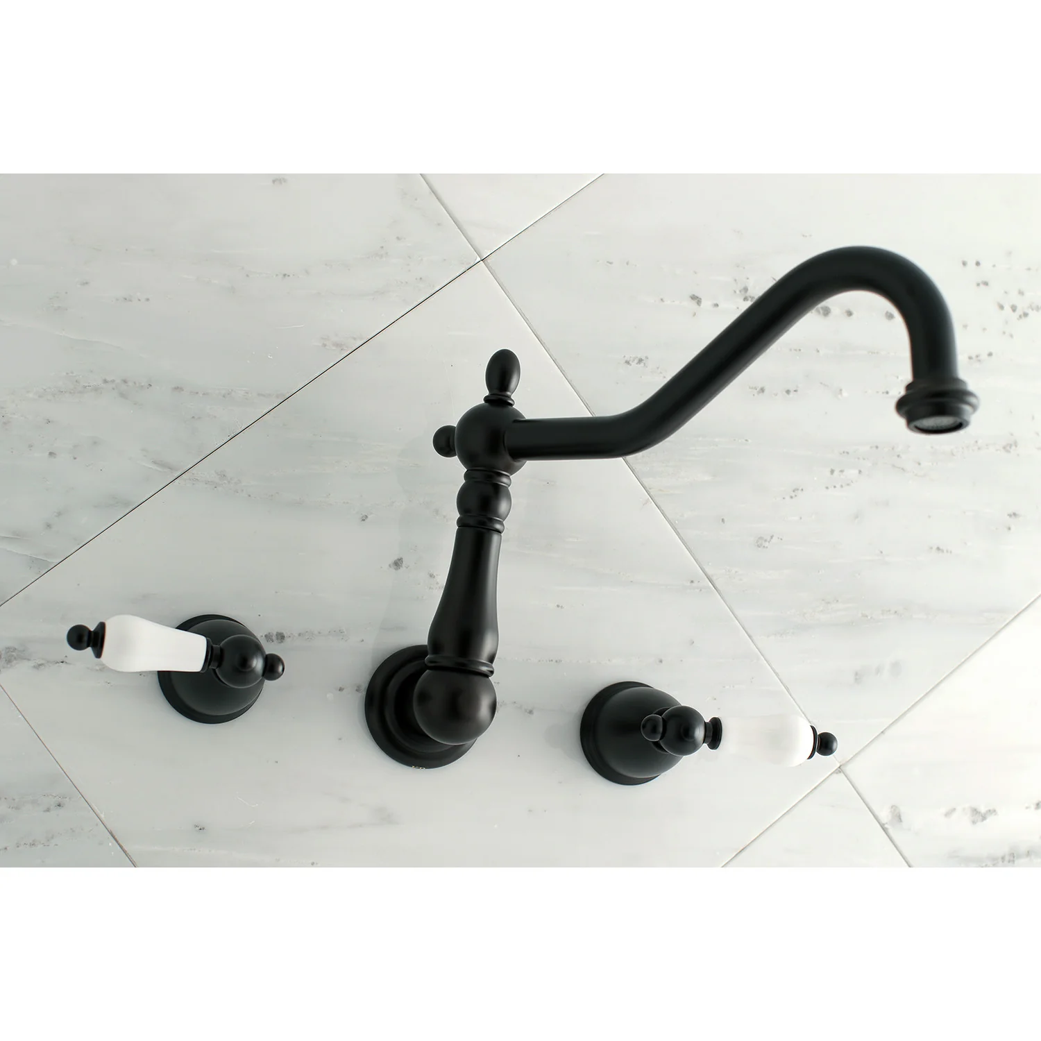 Kingston Heirloom KS1025PL - Heritage Two-Handle 3-Hole Wall Mount Tub Faucet, Oil Rubbed Bronze - Image 5