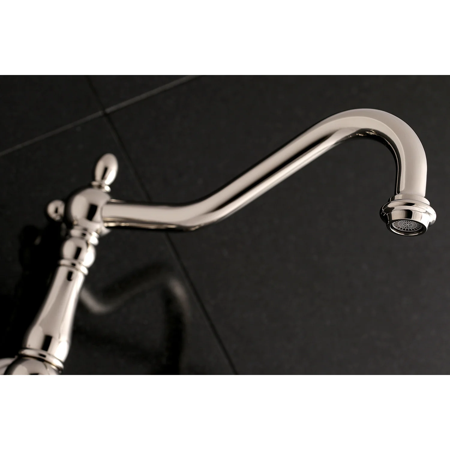 Kingston Heirloom KS1026AX - Heritage Two-Handle 3-Hole Wall Mount Tub Faucet, Polished Nickel - Image 4