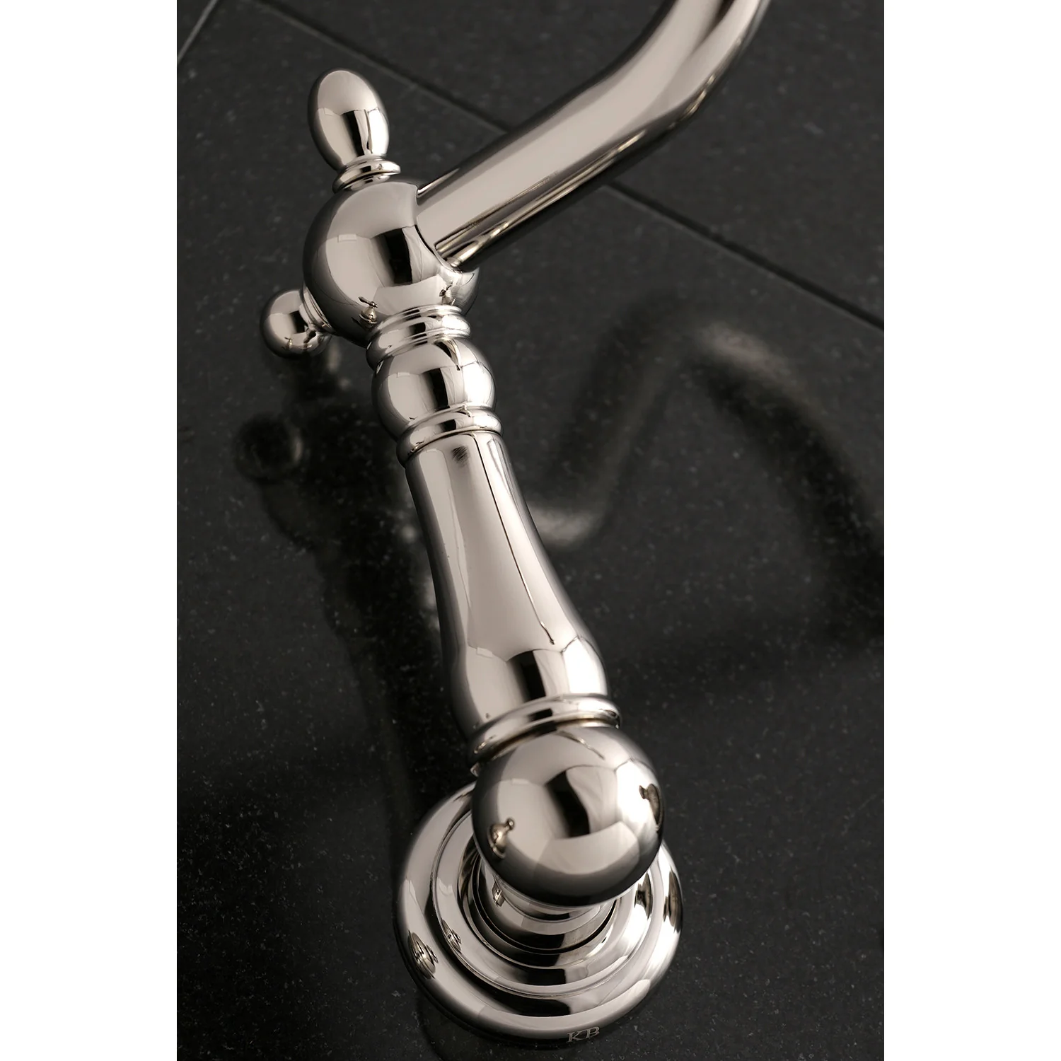 Kingston Heirloom KS1026PL - Heritage Two-Handle 3-Hole Wall Mount Tub Faucet, Polished Nickel - Image 3