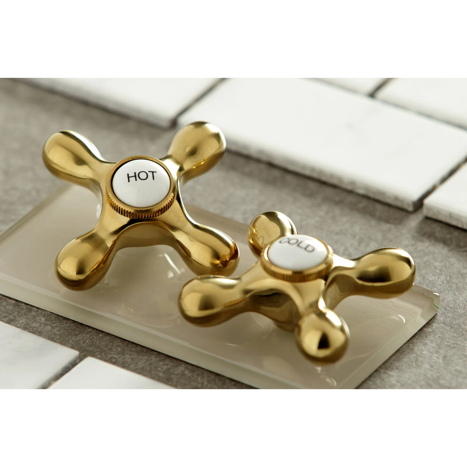 Kingston Heirloom KS1027AX - Heritage Two-Handle 3-Hole Wall Mount Tub Faucet, Brushed Brass - Image 8