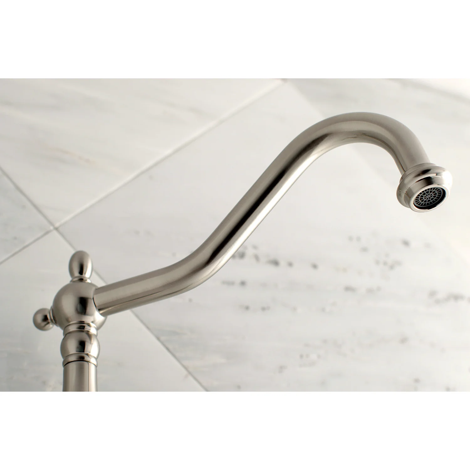 Kingston Heirloom KS1028AX - Heritage Two-Handle 3-Hole Wall Mount Tub Faucet, Brushed Nickel - Image 4
