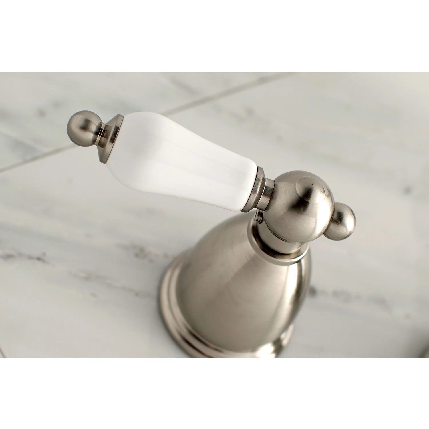 Kingston Heirloom KS1028PL - Heritage Two-Handle 3-Hole Wall Mount Tub Faucet, Brushed Nickel - Image 2