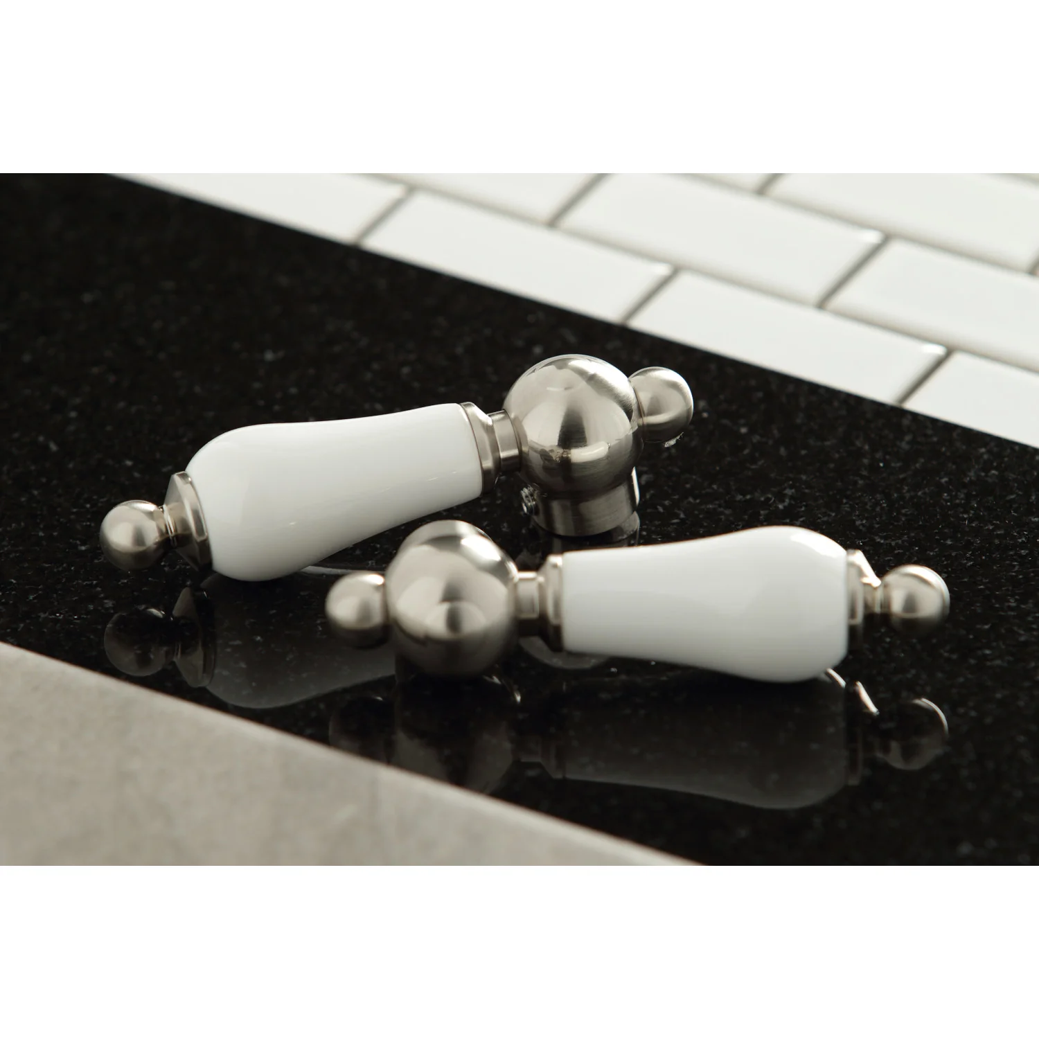 Kingston Heirloom KS1028PL - Heritage Two-Handle 3-Hole Wall Mount Tub Faucet, Brushed Nickel - Image 7