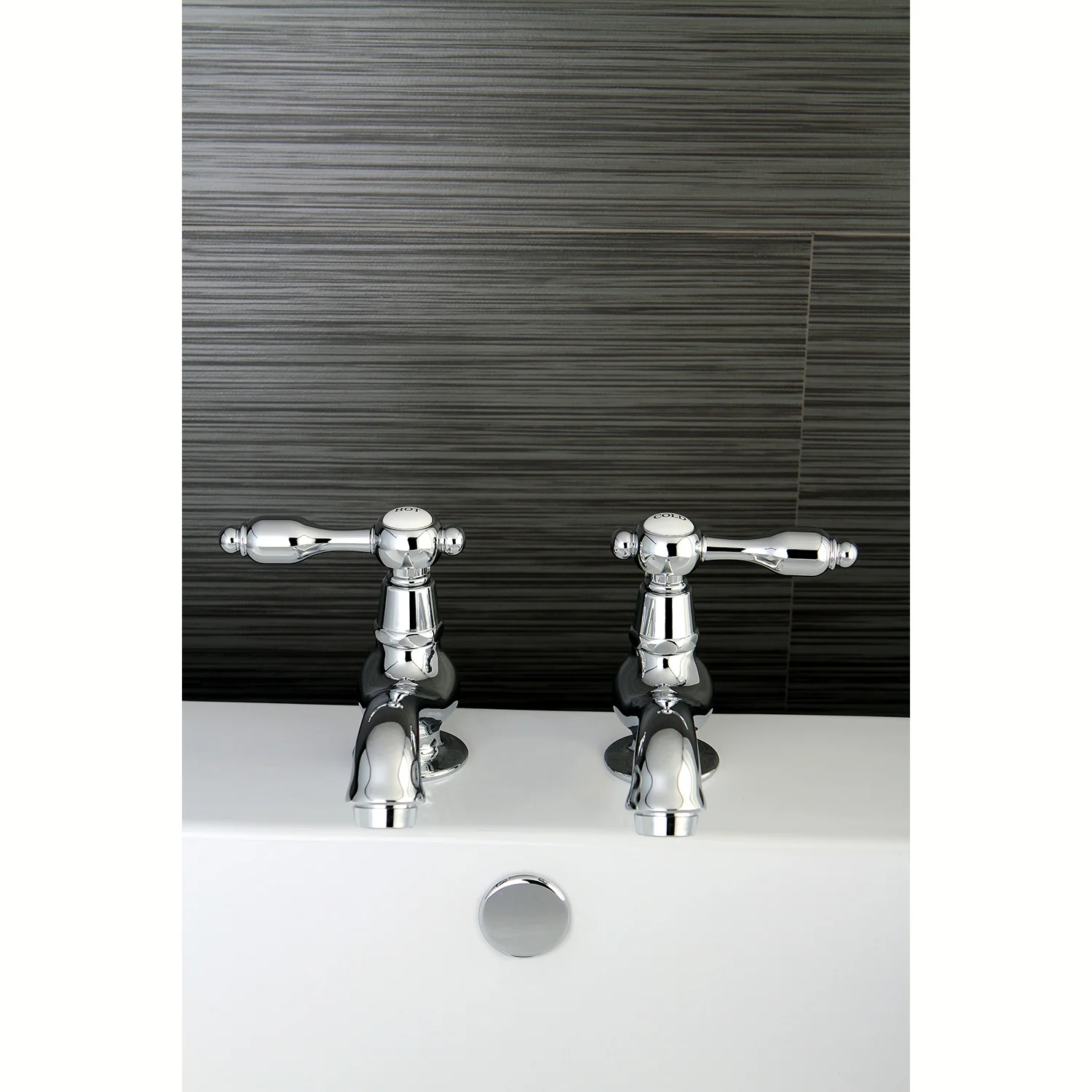 Kingston Heirloom KS1101TAL - Tudor Two-Handle Deck Mount Basin Tap Faucet, Polished Chrome - Image 4