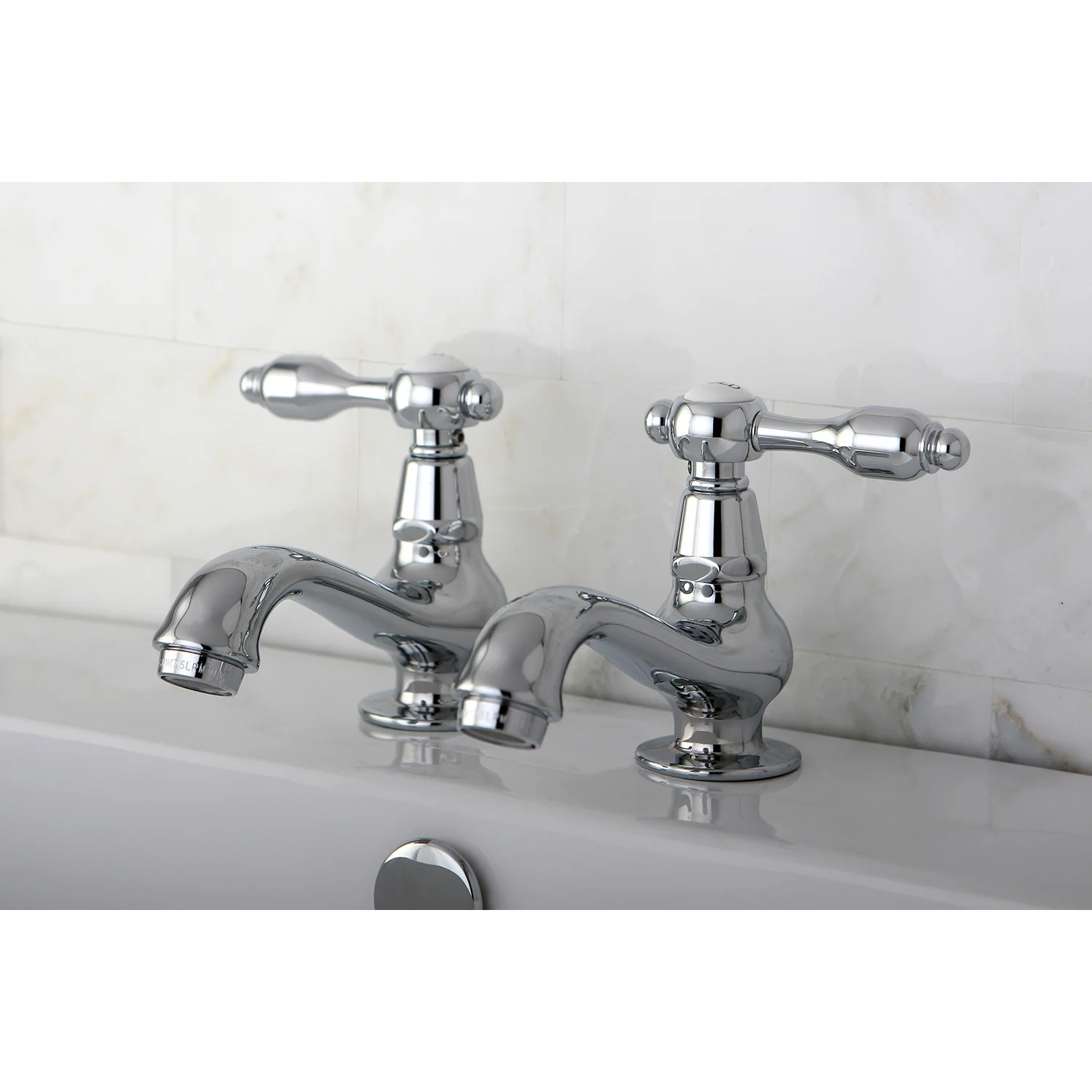Kingston Heirloom KS1101TAL - Tudor Two-Handle Deck Mount Basin Tap Faucet, Polished Chrome - Image 7