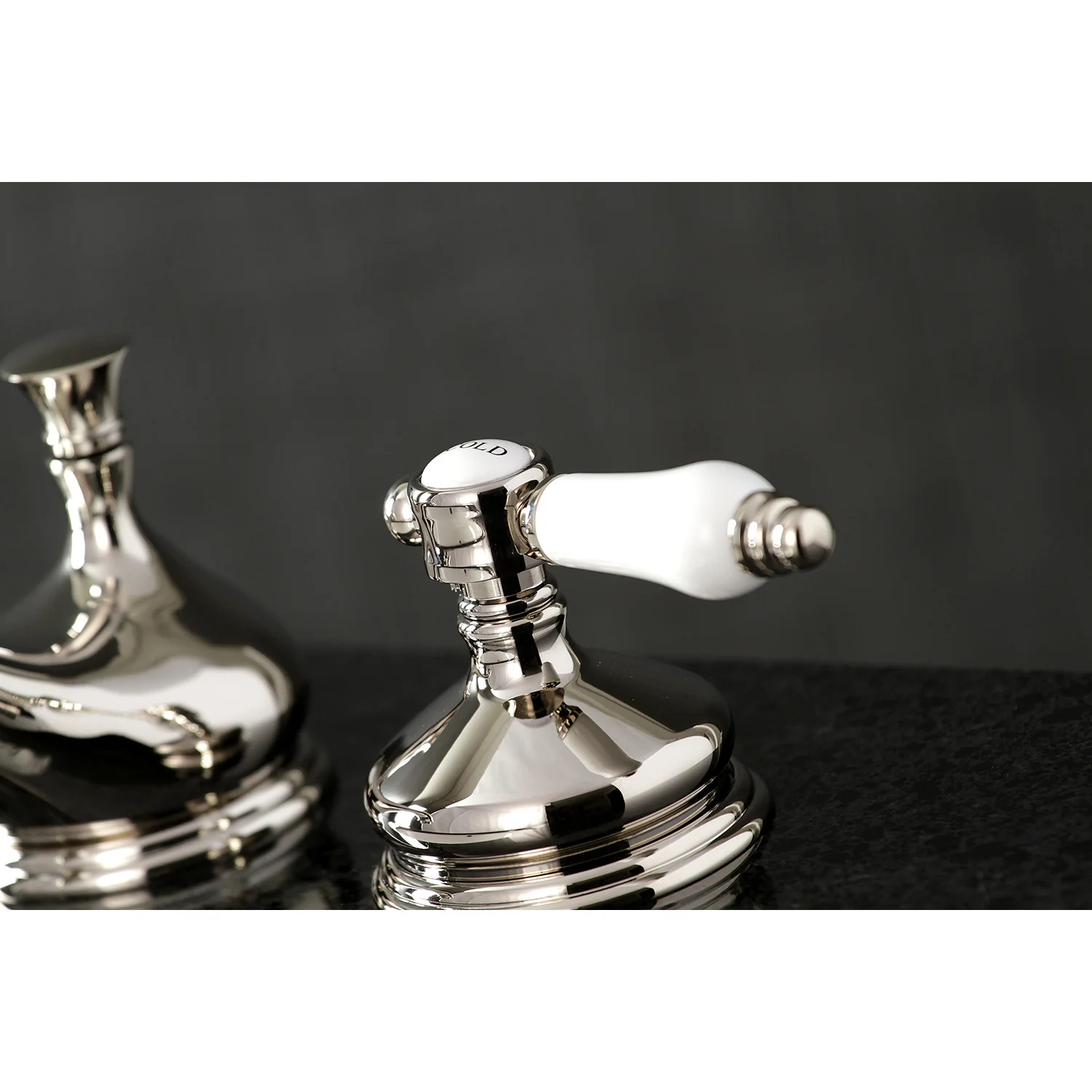 Kingston Heirloom KS1166BPL - Bel-Air Two-Handle 3-Hole Deck Mount Widespread Bathroom Faucet with Brass Pop-Up, Polished Nickel - Image 2
