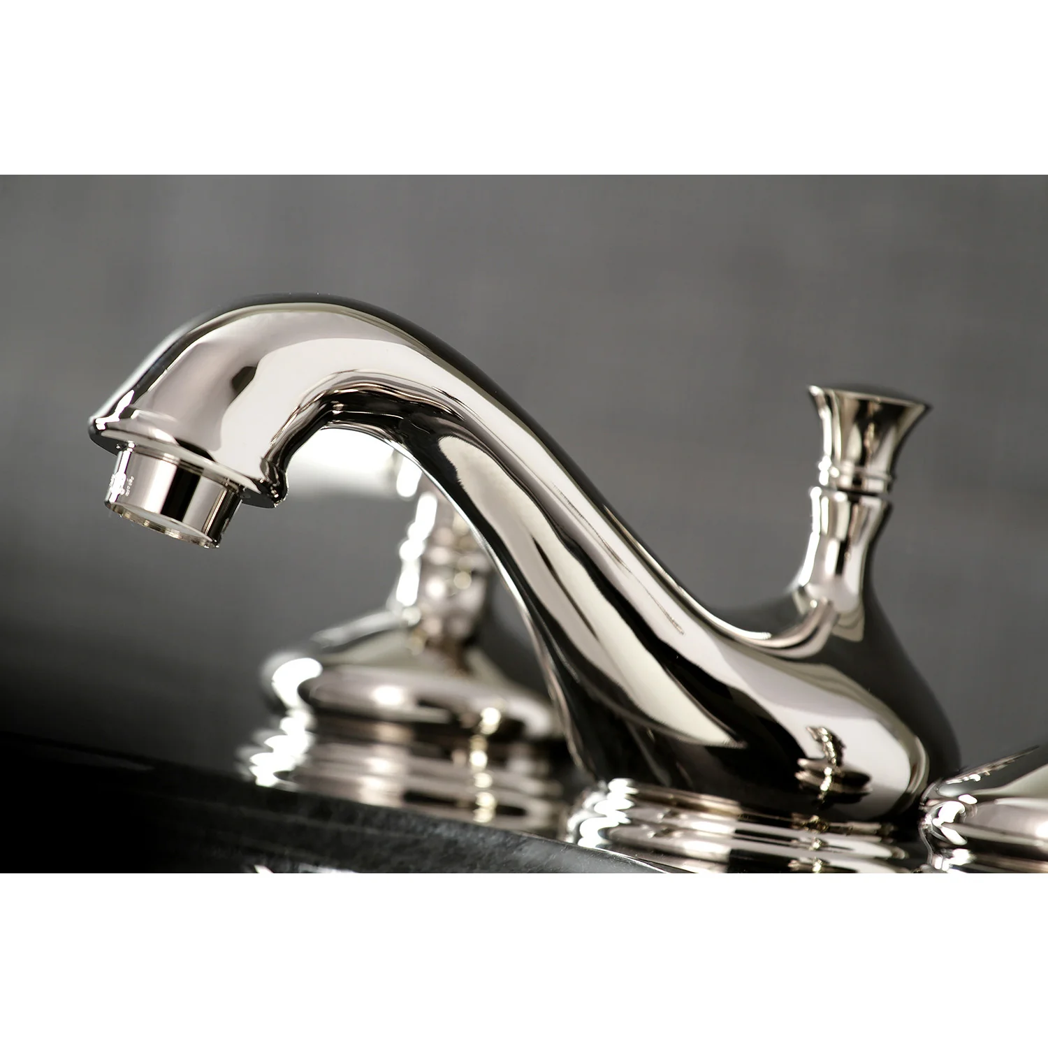 Kingston Heirloom KS1166BPL - Bel-Air Two-Handle 3-Hole Deck Mount Widespread Bathroom Faucet with Brass Pop-Up, Polished Nickel - Image 3