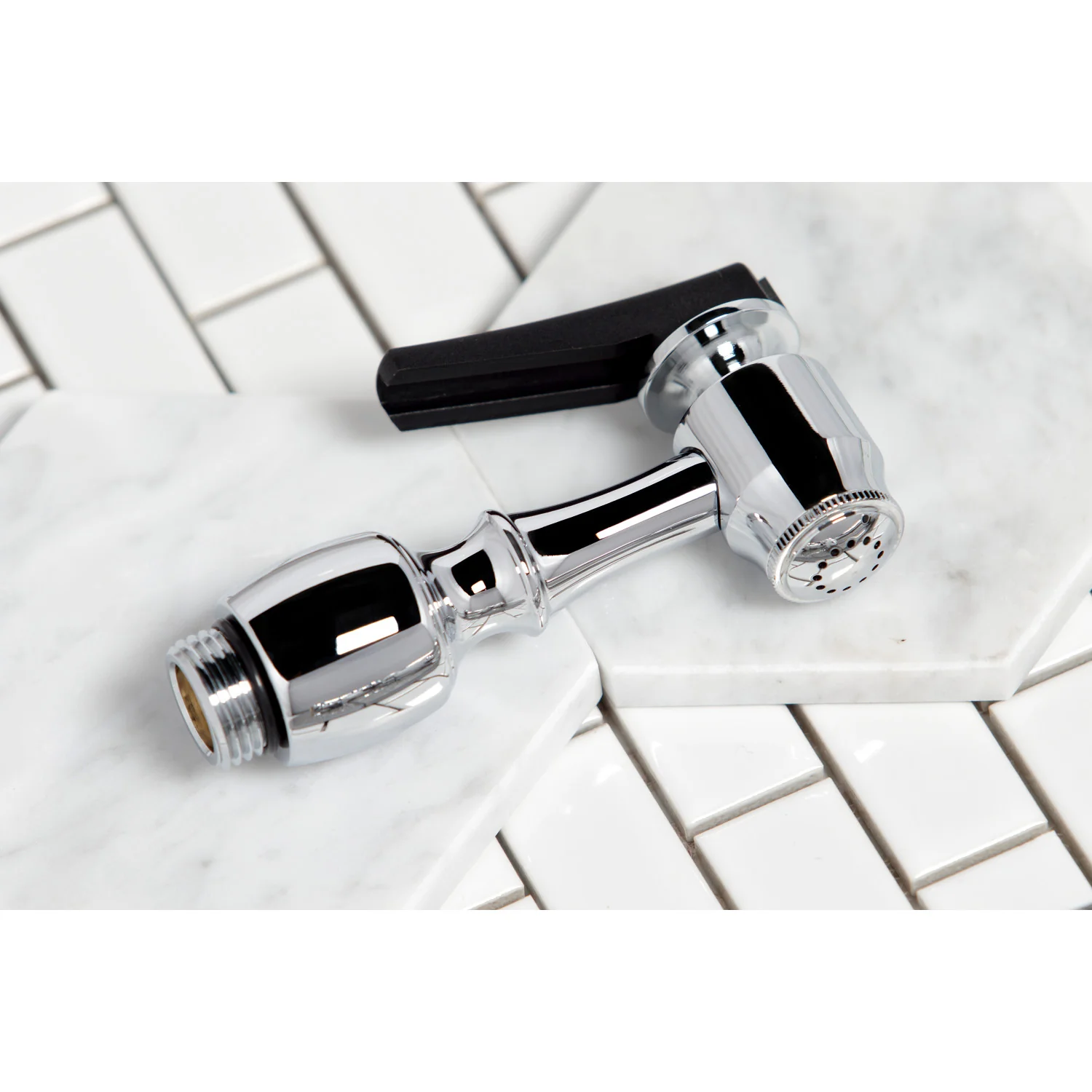 Kingston Heirloom KS1231ALBS - Heritage Two-Handle 2-or-4 Hole Kitchen Faucet with Brass Sprayer, Polished Chrome - Image 3