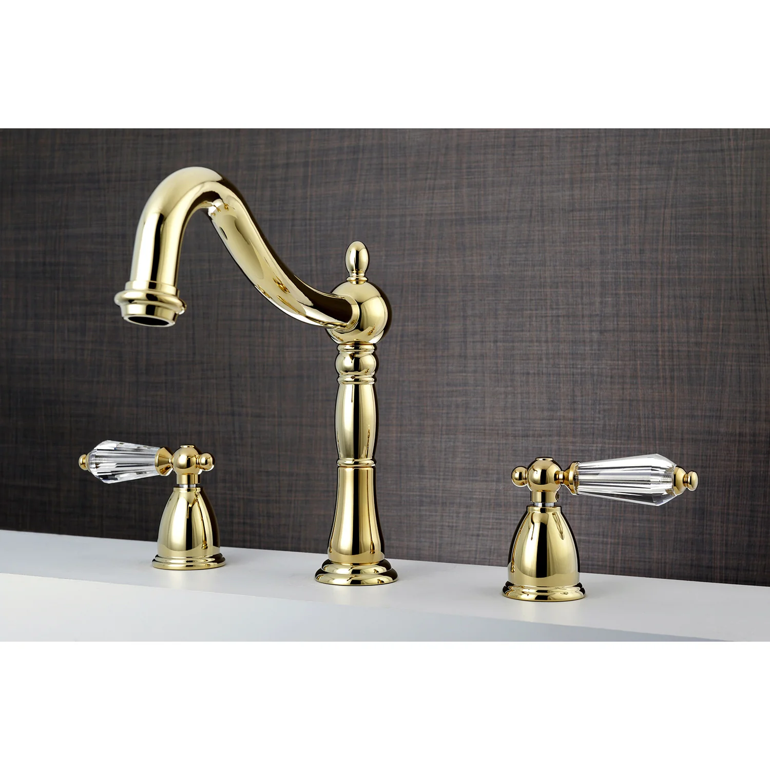Kingston Heirloom KS1342WLL - Wilshire Two-Handle 3-Hole Deck Mount Roman Tub Faucet, Polished Brass - Image 2