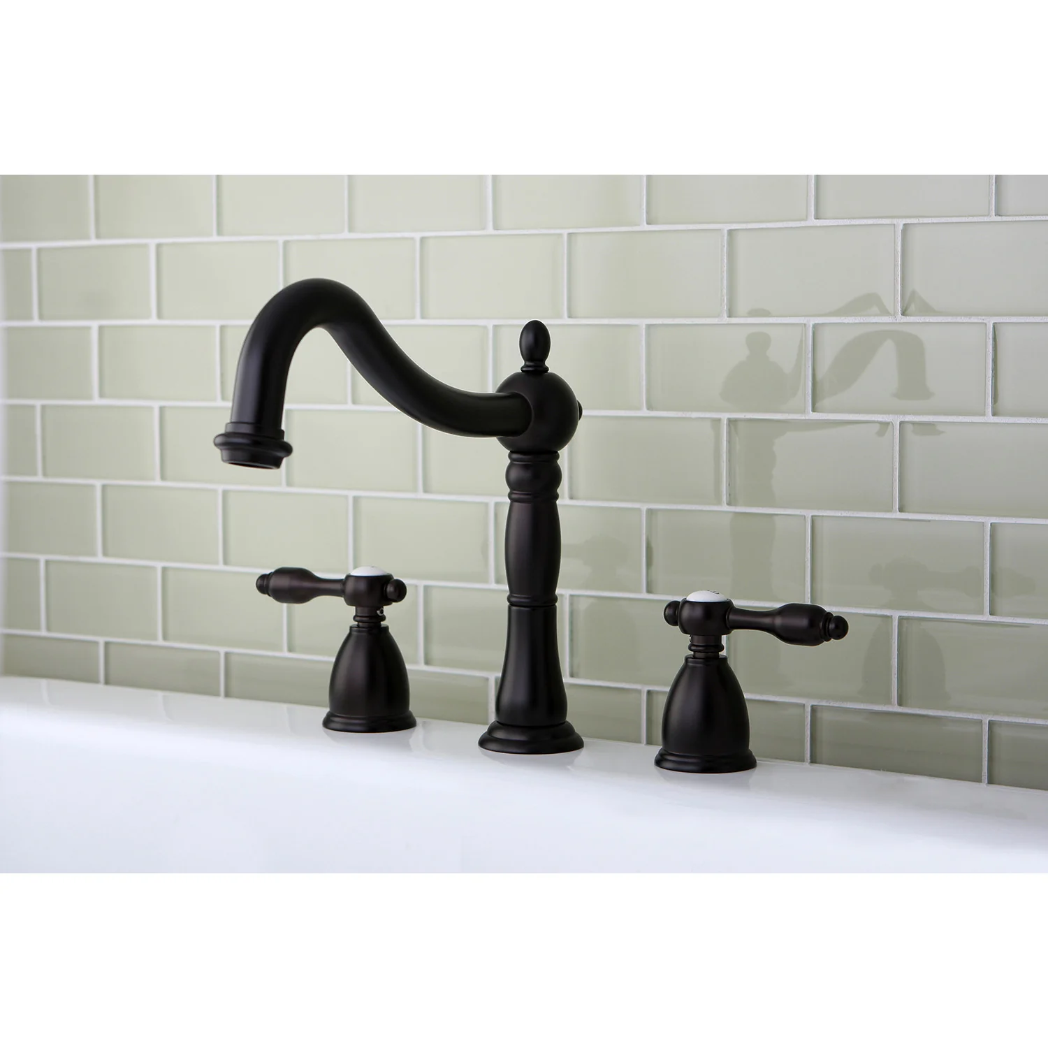 Kingston Heirloom KS1345TAL - Tudor Two-Handle 3-Hole Deck Mount Roman Tub Faucet, Oil Rubbed Bronze - Image 3
