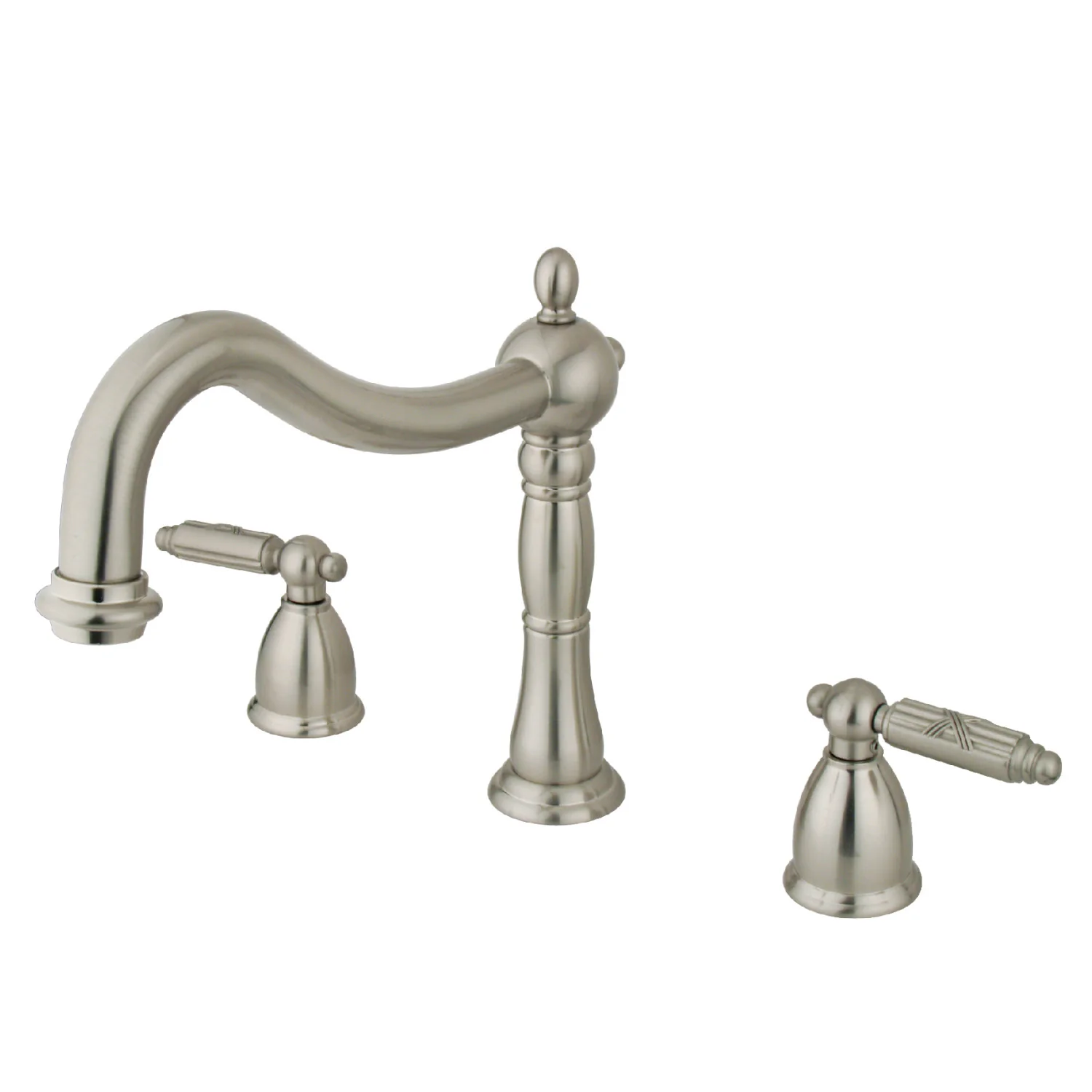 Kingston Heirloom KS1348GL - Georgian Two-Handle 3-Hole Deck Mount Roman Tub Faucet, Brushed Nickel