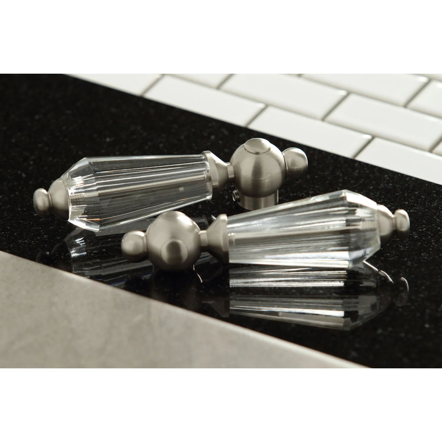 Kingston Heirloom KS1348WLL - Wilshire Two-Handle 3-Hole Deck Mount Roman Tub Faucet, Brushed Nickel - Image 3