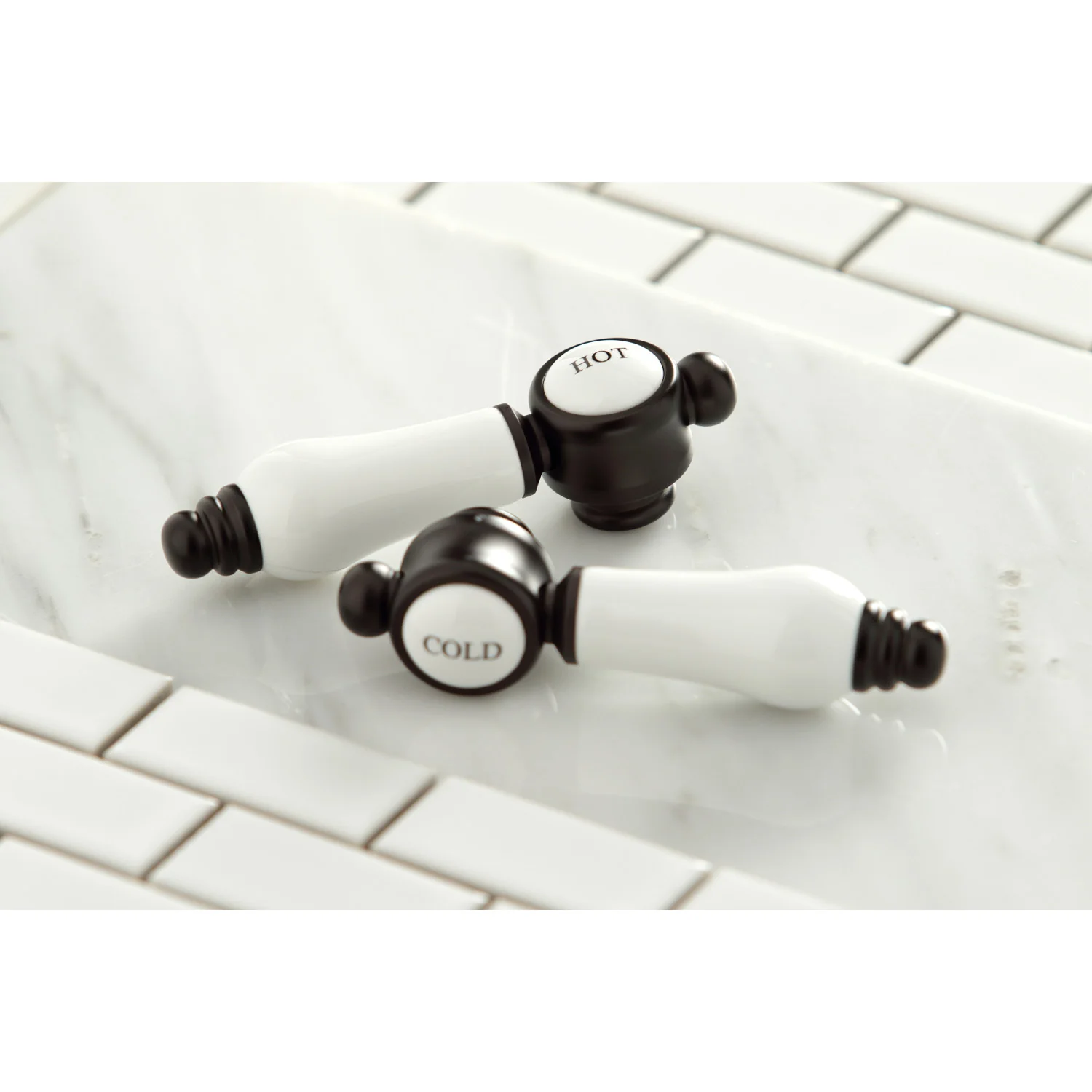 Kingston Heirloom KS1435BPL - Bel-Air Double-Handle 1-or-3 Hole Deck Mount 4-Inch Centerset Bathroom Faucet with Brass Pop-Up, Oil Rubbed Bronze - Image 4