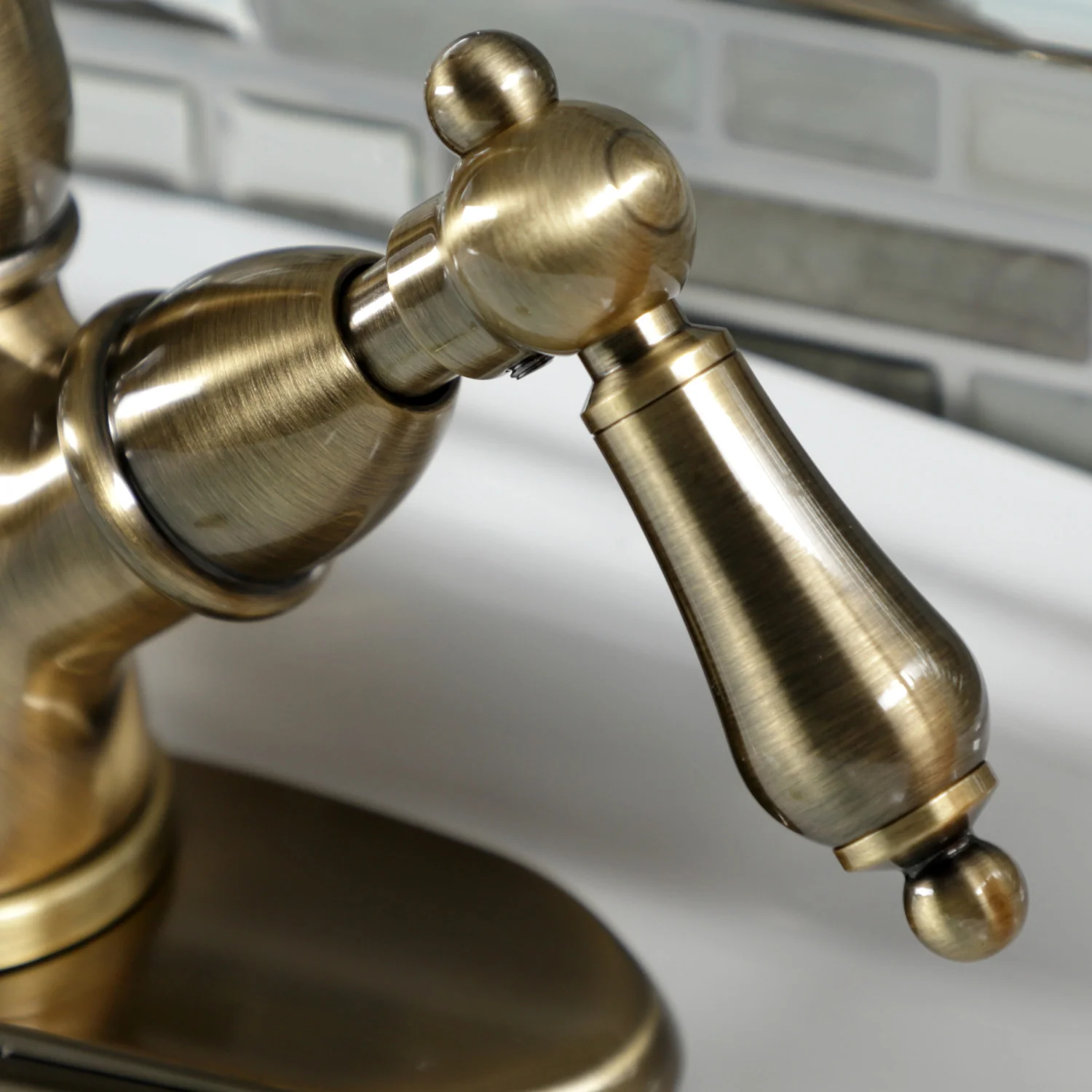 Kingston Heirloom KS1493AL - Heritage Two-Handle 1-or-3 Hole Deck Mount Vessel Faucet, Antique Brass - Image 5
