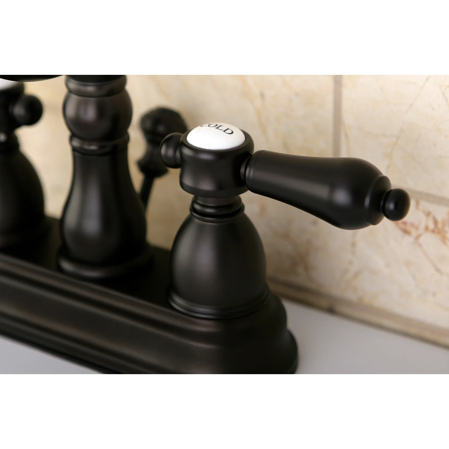 Kingston Heirloom KS1605BAL Double-Handle 3-Hole Deck Mount 4-Inch Centerset Bathroom Faucet with Brass Pop-Up, Oil Rubbed Bronze - Image 2